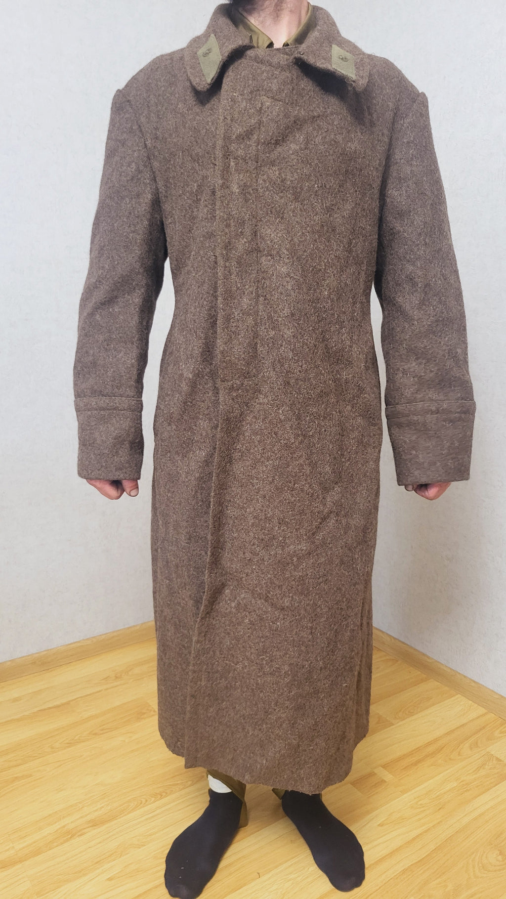 Soviet USSR Wool Greatcoat Long Brown Overcoat