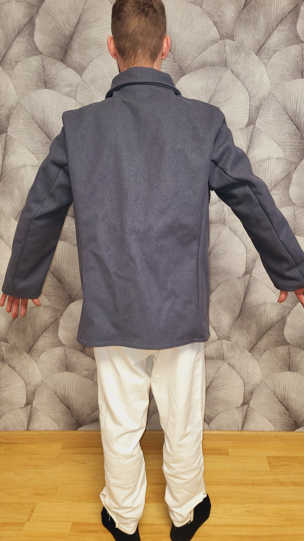 Soviet USSR Wool Peacoat Grey-Blue Double Breasted