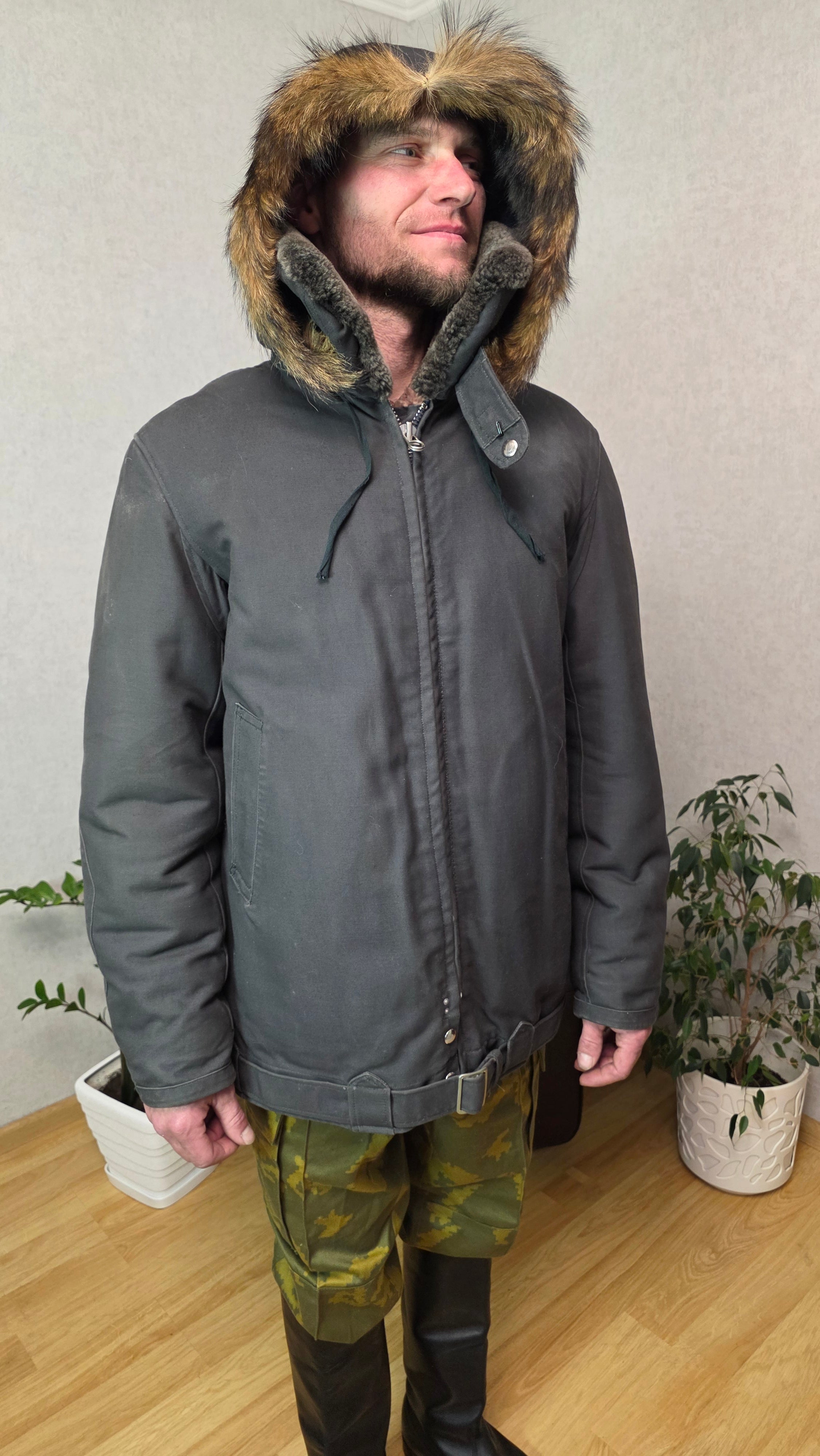 Soviet VVS Technical Fur Jacket Vintage USSR Winter Flight Outerwear