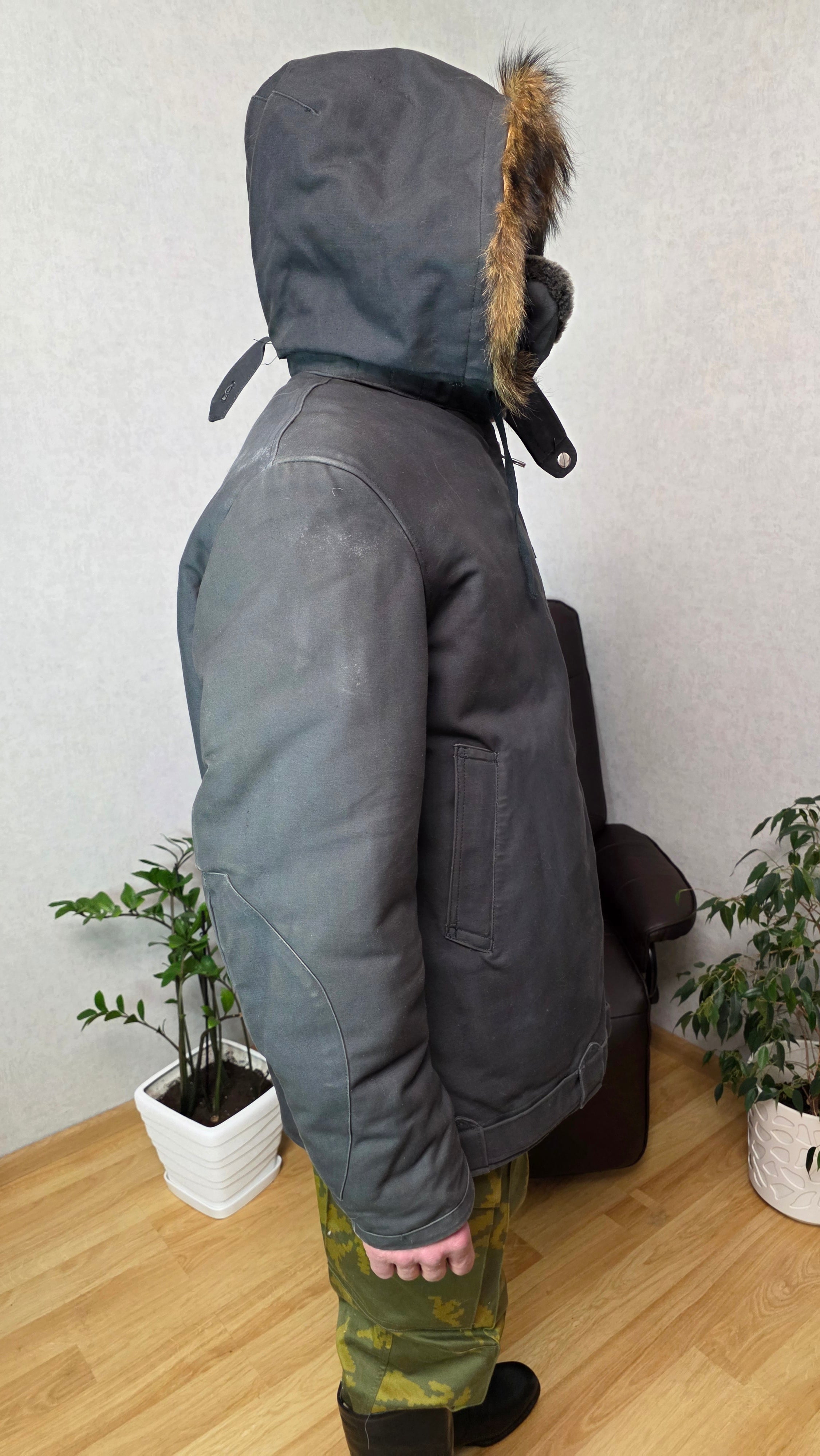 Soviet VVS Technical Fur Jacket Vintage USSR Winter Flight Outerwear