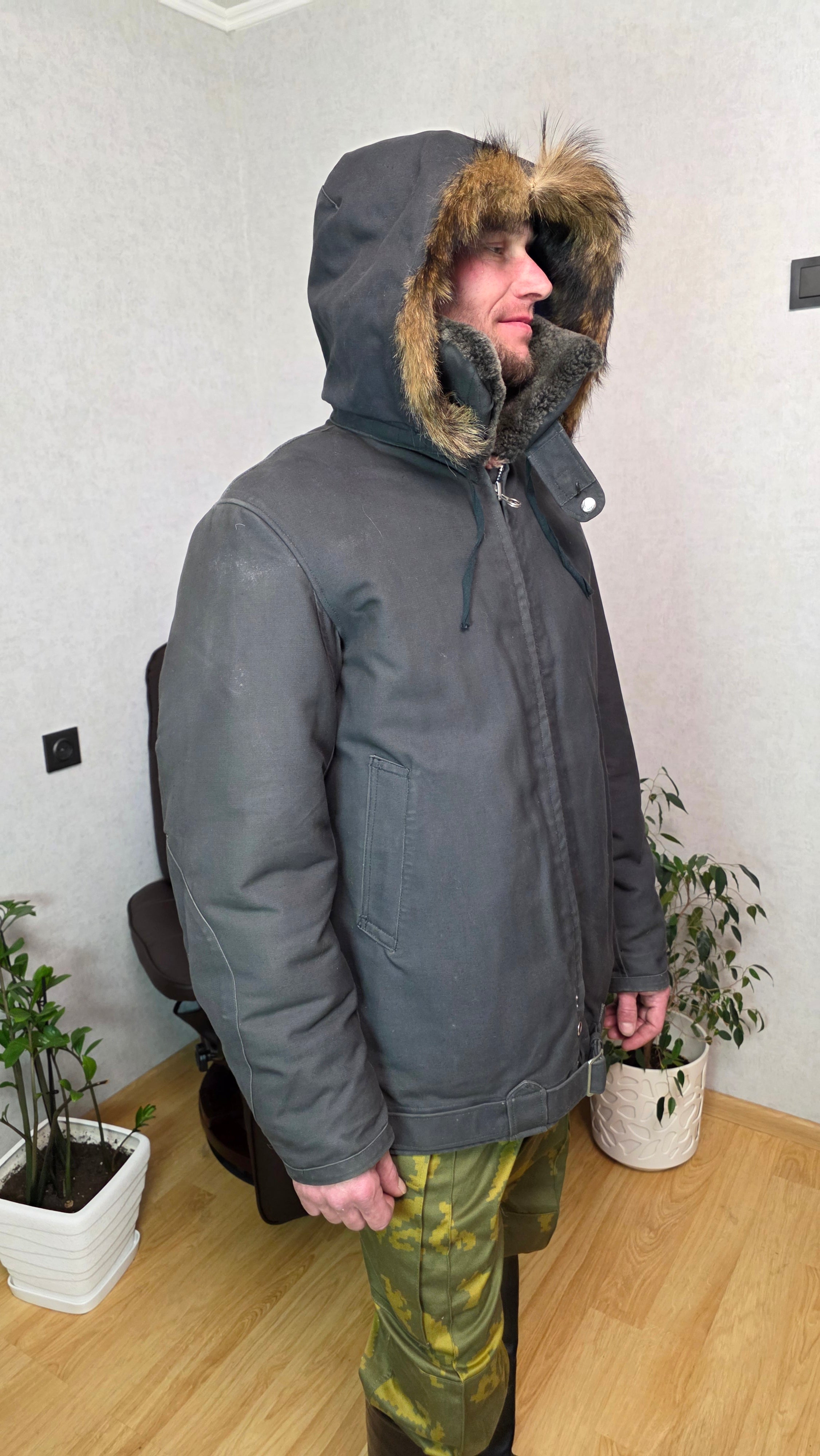 Soviet VVS Technical Fur Jacket Vintage USSR Winter Flight Outerwear