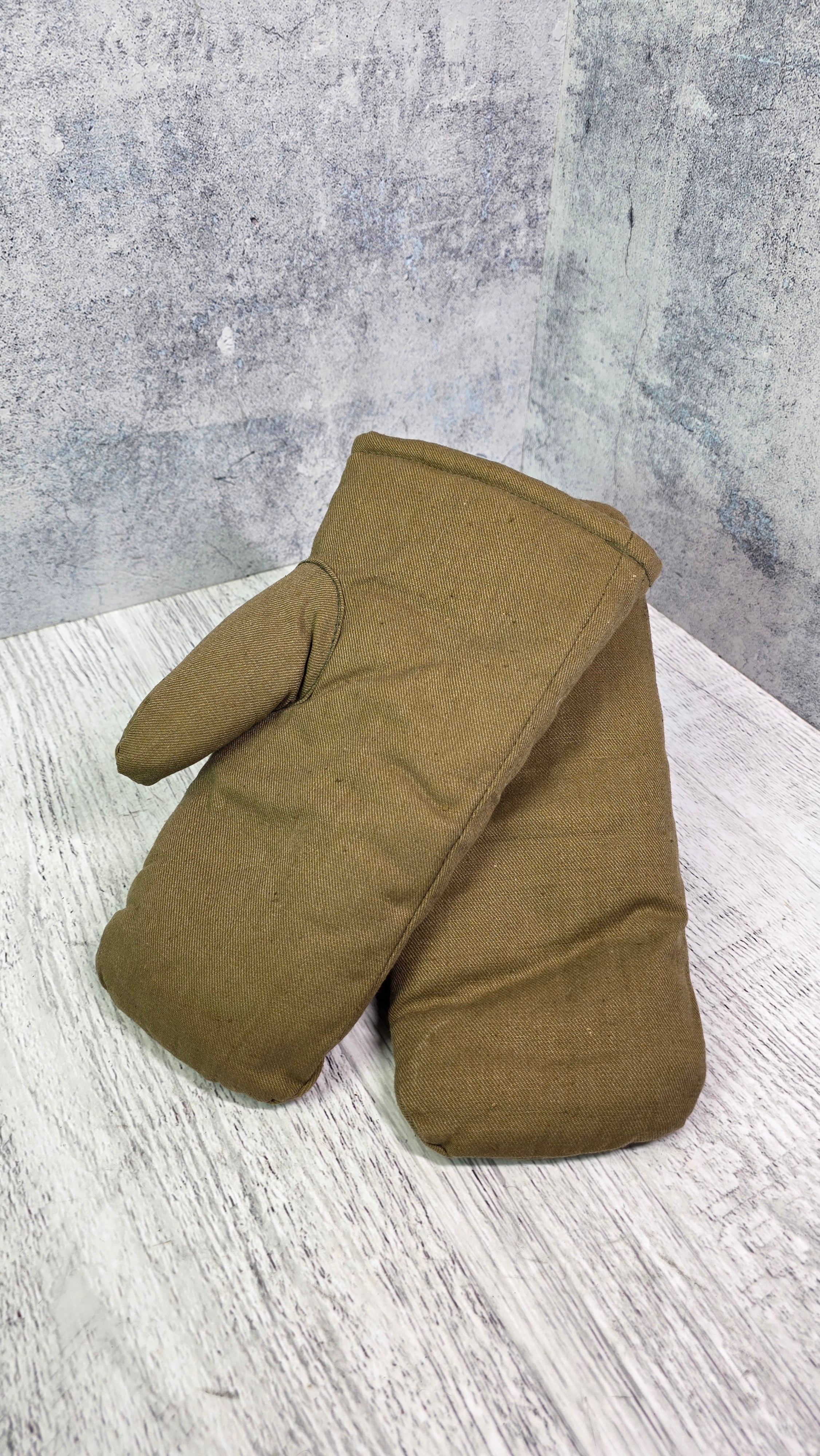 Soviet Winter Fur Mittens USSR Cold Weather Gloves Vintage Collector Handwear
