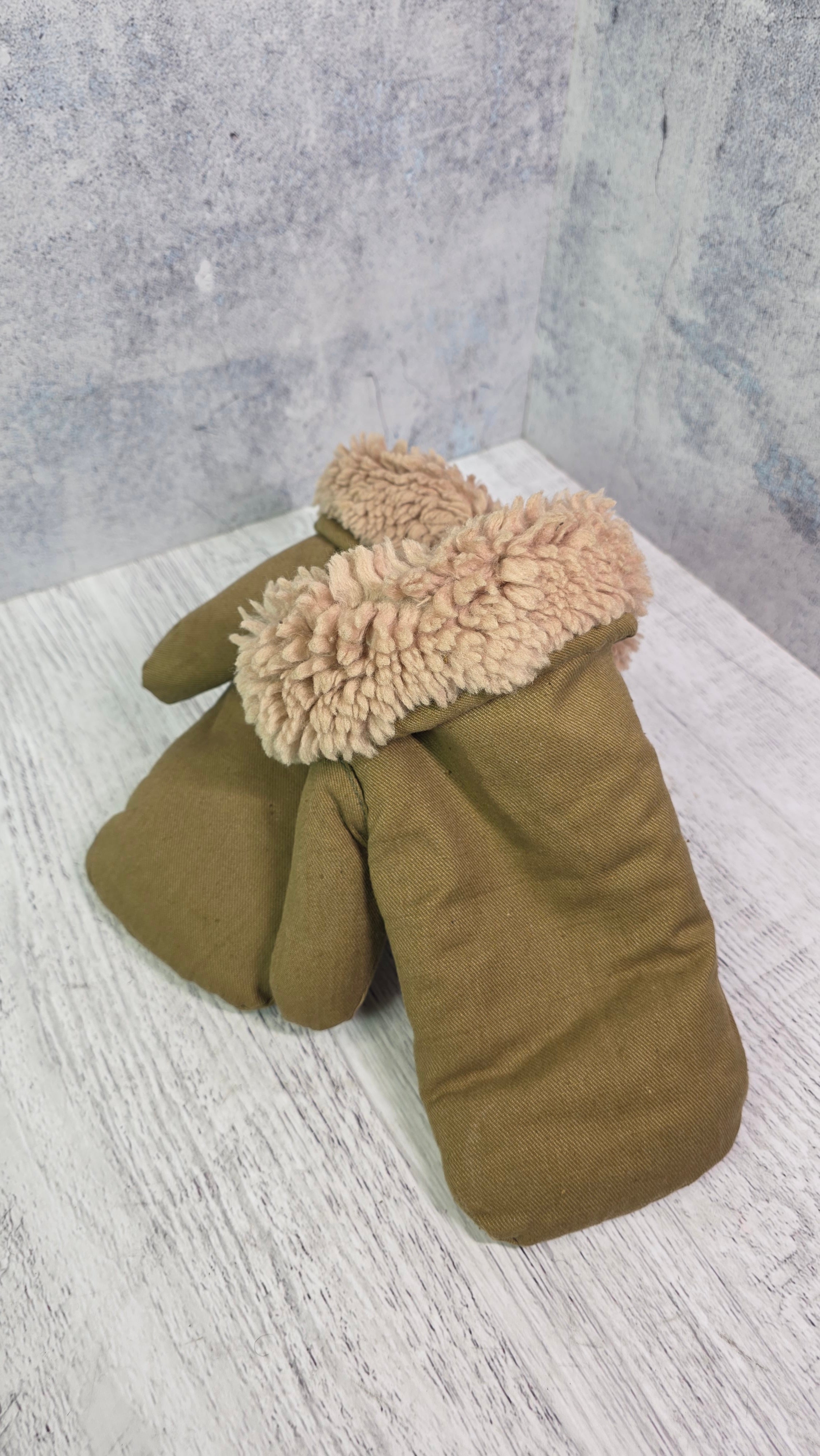 Soviet Winter Fur Mittens USSR Cold Weather Gloves Vintage Collector Handwear