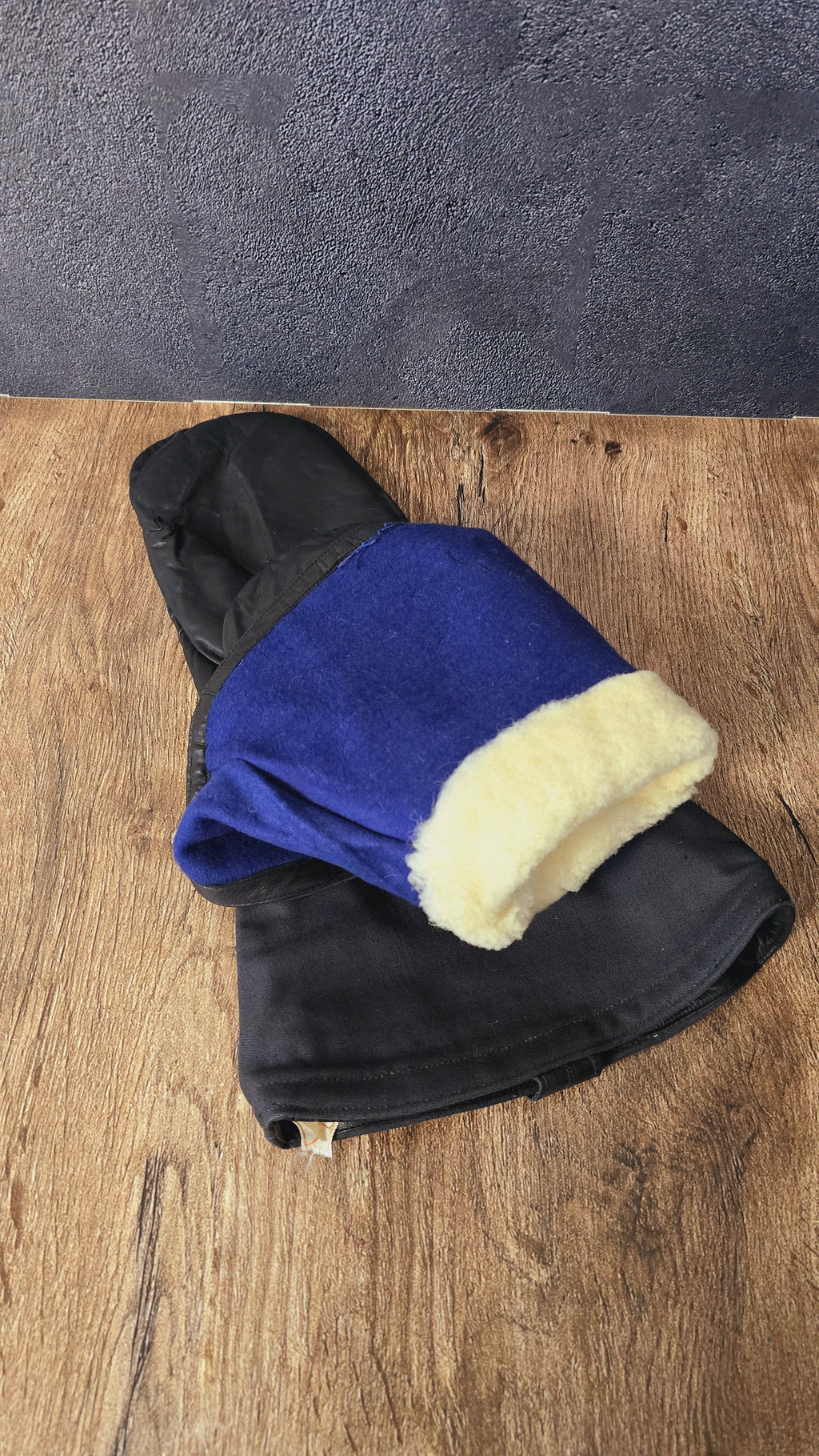 Soviet Winter Leather Mittens Sheepskin Lined Cold Weather Gloves USSR - Legend Returns Vintage