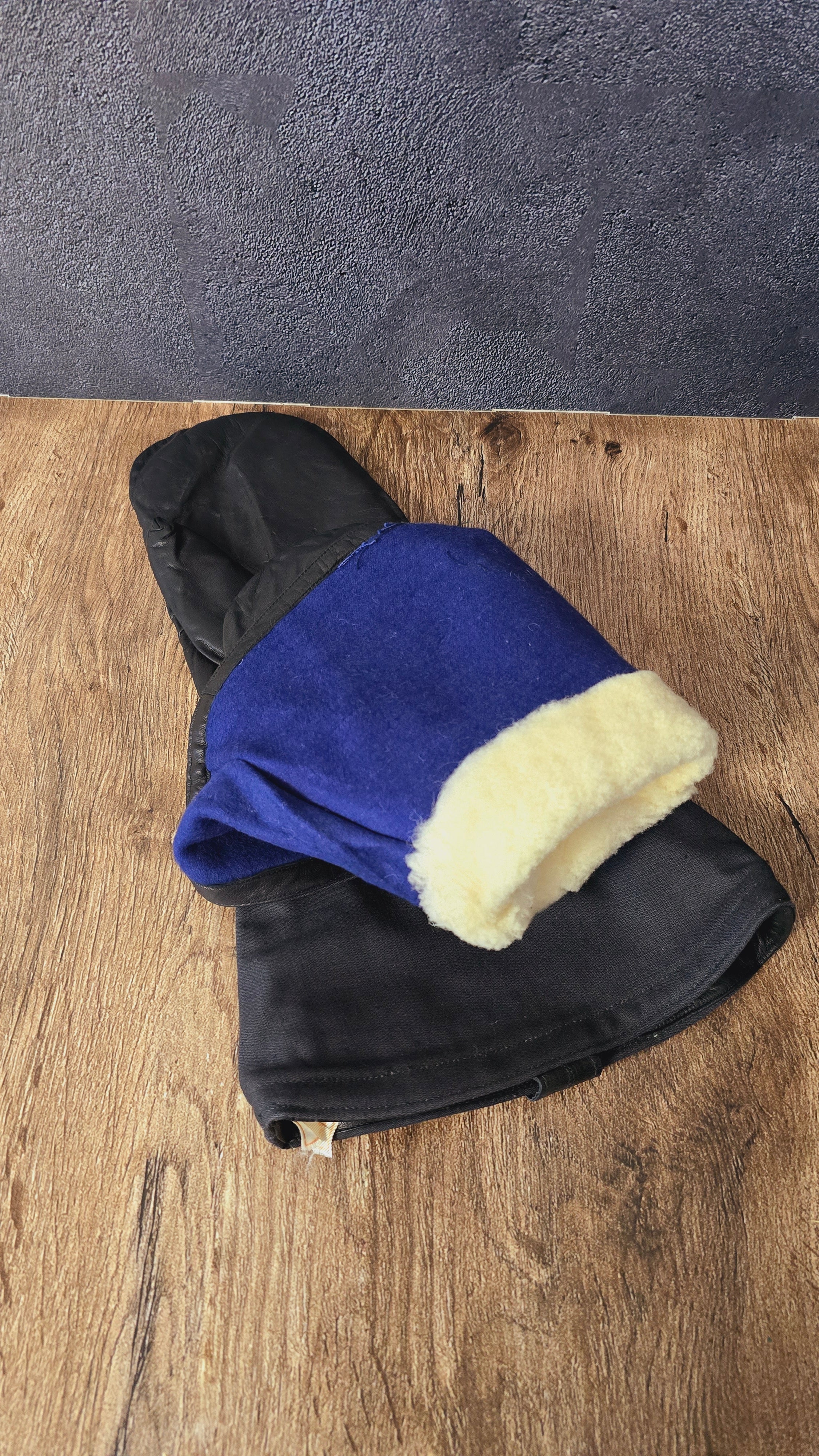Soviet Winter Leather Mittens Sheepskin Lined Cold Weather Gloves USSR - Legend Returns Vintage