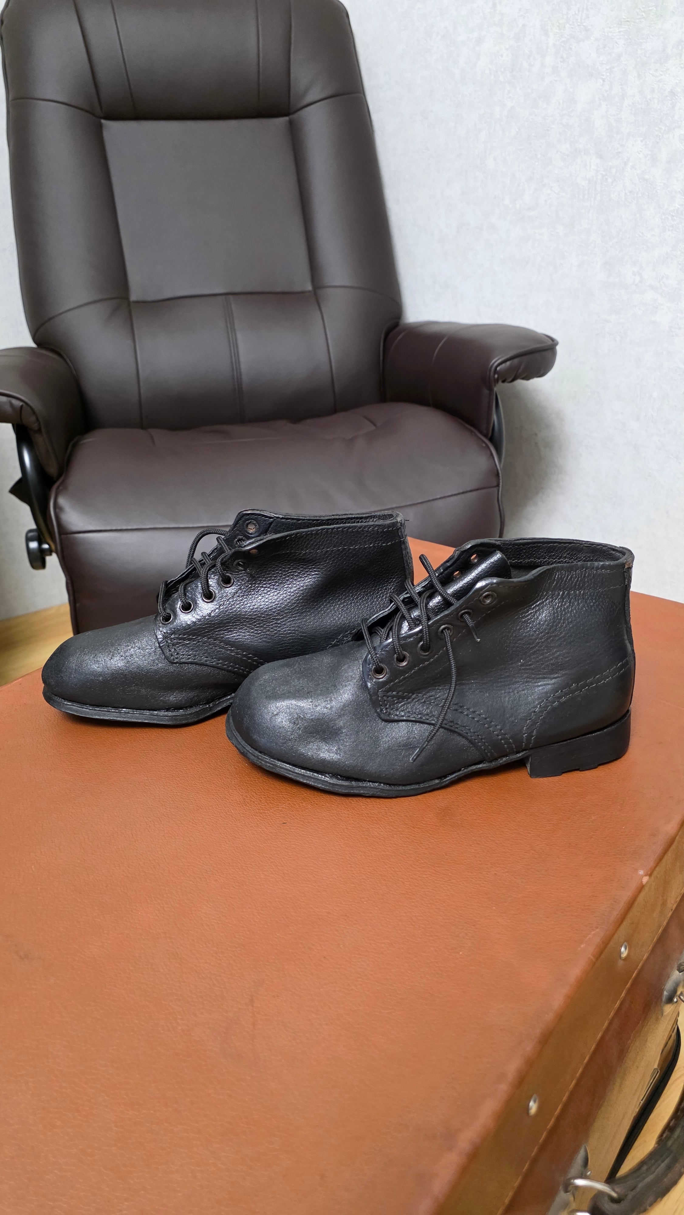 Soviet Worker Boots USSR Utility Leather Shoes Vintage Industrial Footwear - Legend Returns Vintage