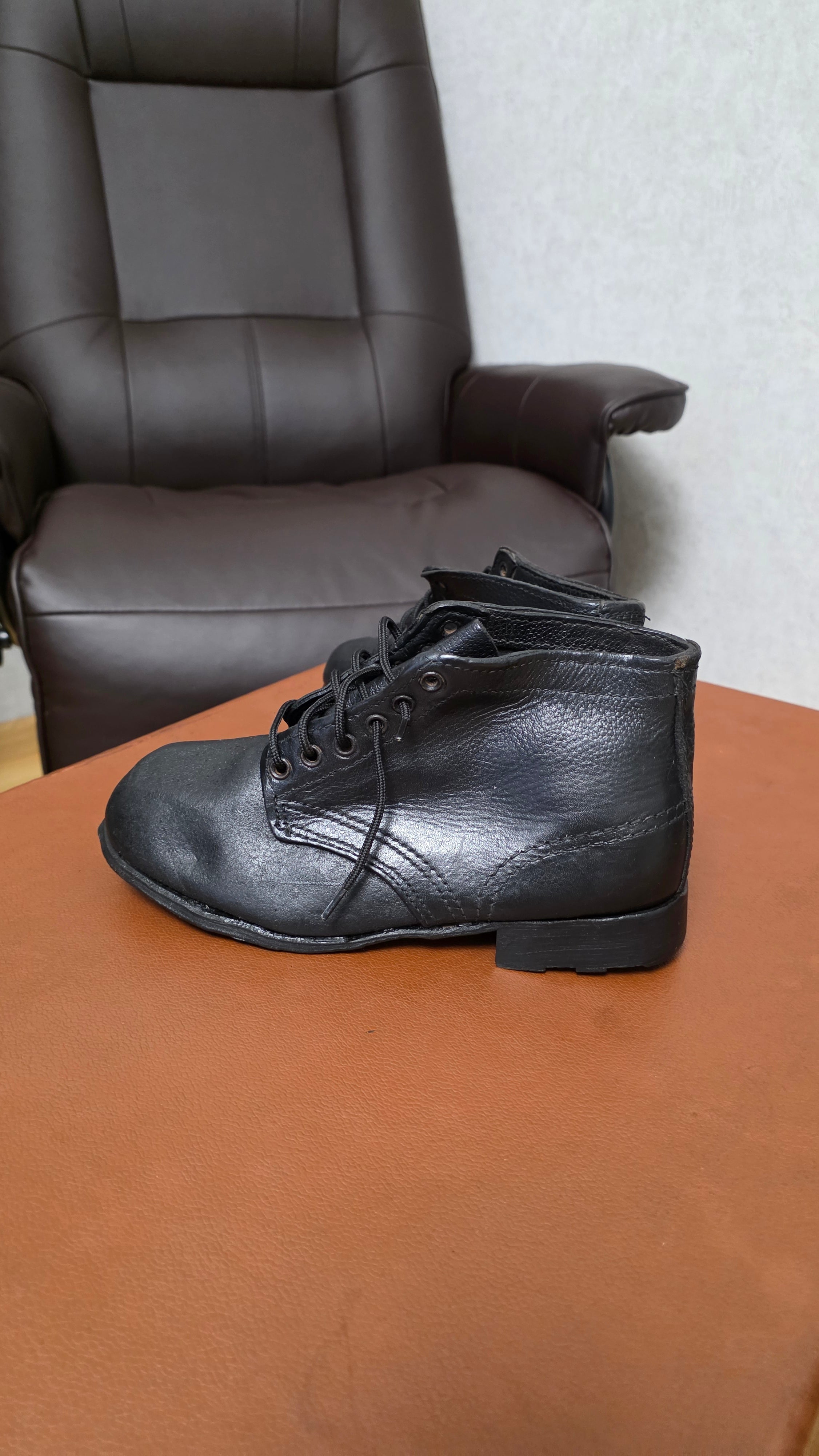 Soviet Worker Boots USSR Utility Leather Shoes Vintage Industrial Footwear - Legend Returns Vintage