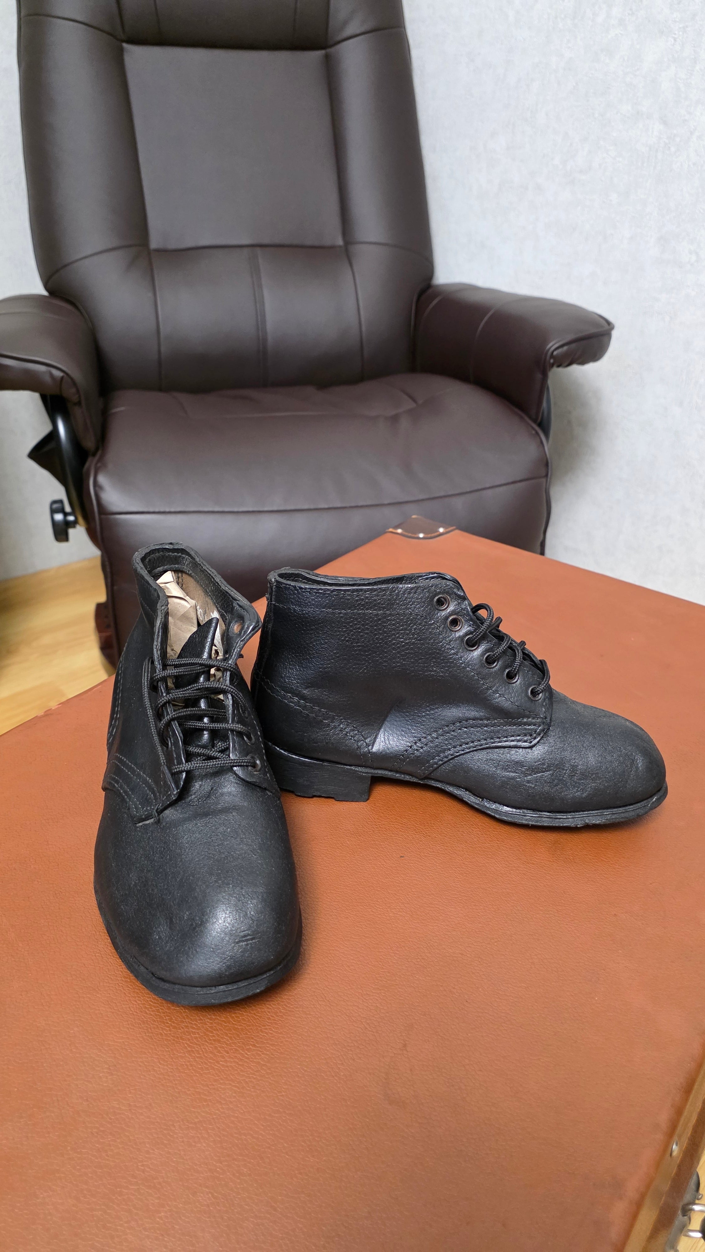 Soviet Worker Boots USSR Utility Leather Shoes Vintage Industrial Footwear - Legend Returns Vintage