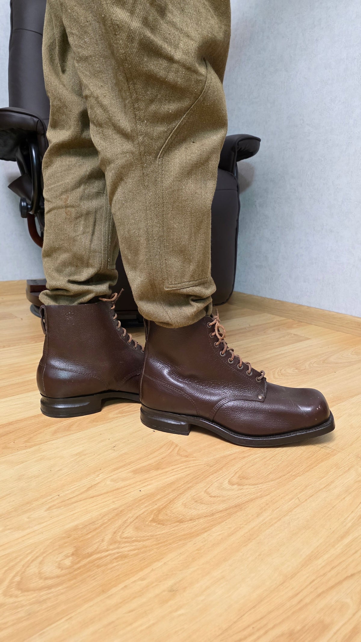 Swedish WWII Military Boots 1942 Three Crowns Leather Field Boots - Legend Returns Vintage
