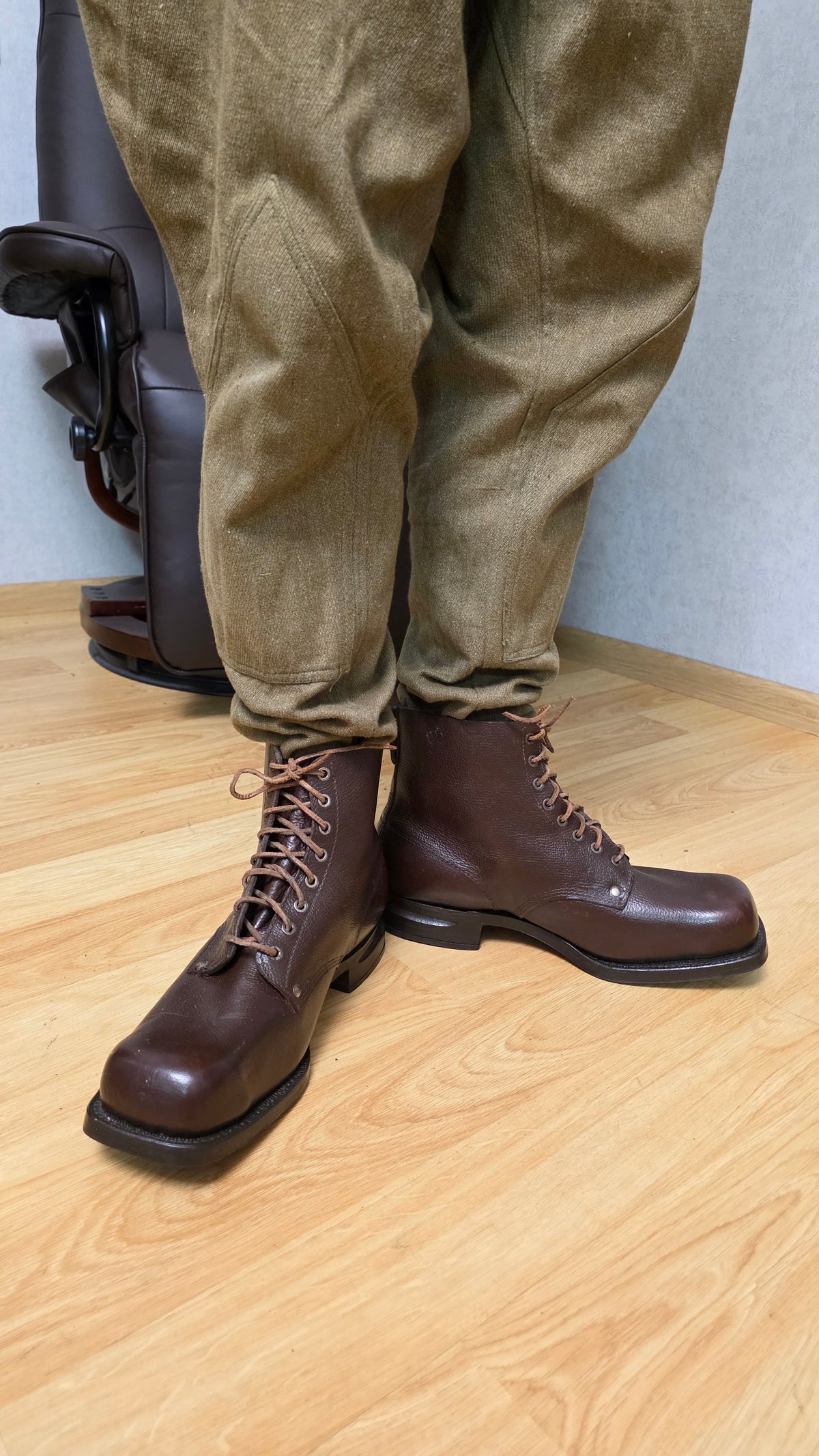 Swedish WWII Military Boots 1942 Three Crowns Leather Field Boots - Legend Returns Vintage