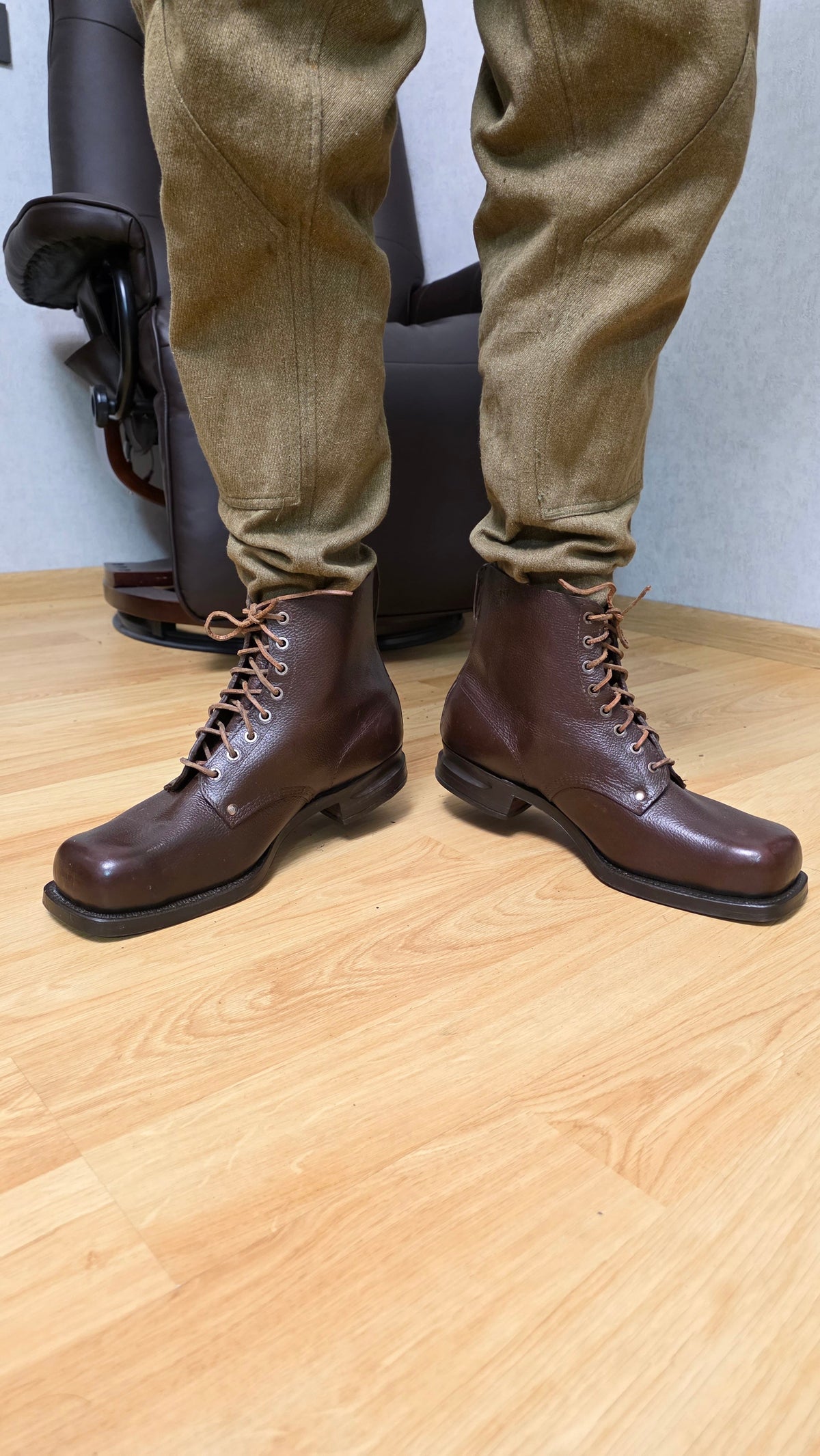 Swedish WWII Military Boots 1942 Three Crowns Leather Field Boots - Legend Returns Vintage