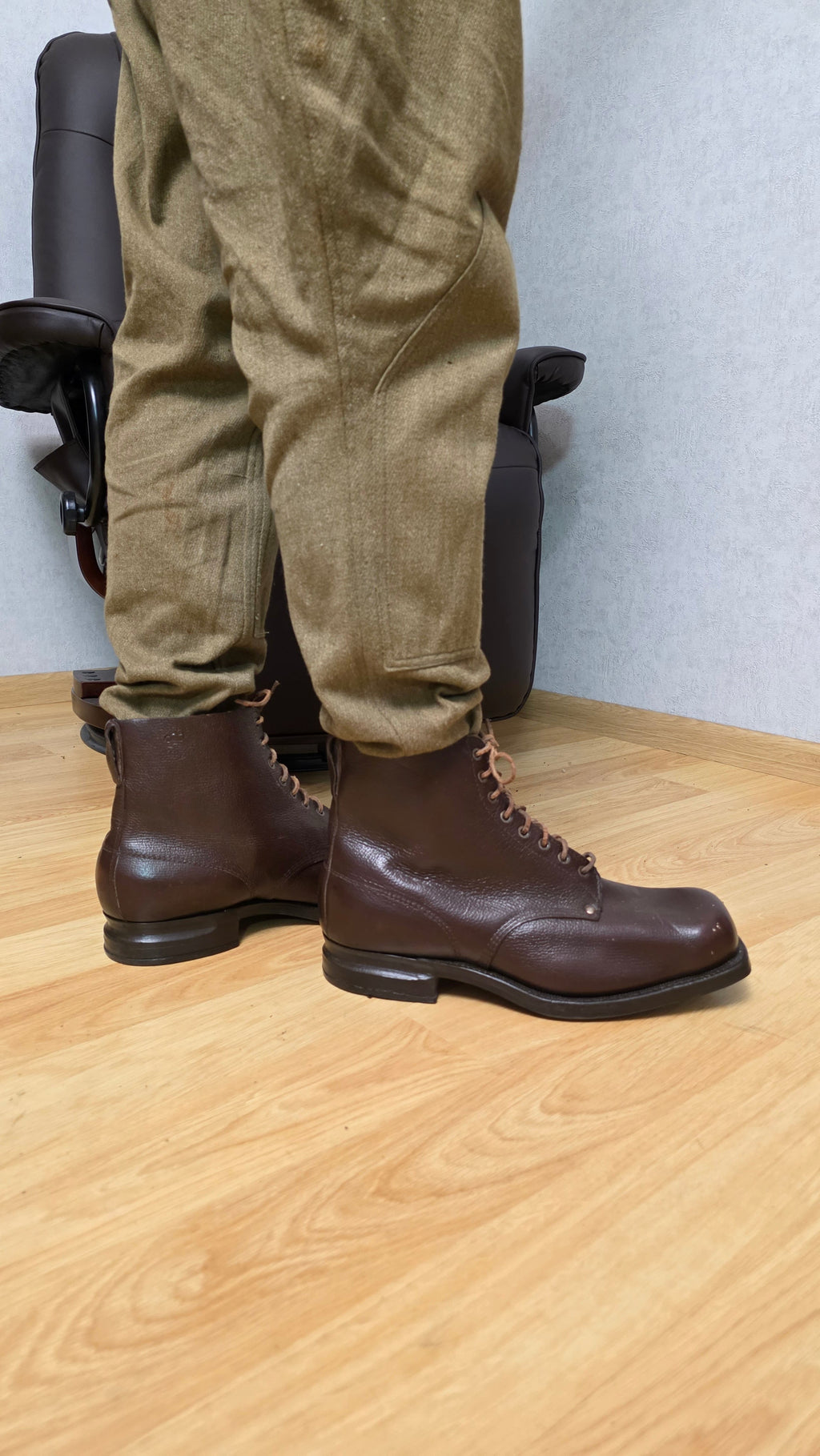 Swedish WWII Military Boots 1942 Three Crowns Leather Field Boots - Legend Returns Vintage