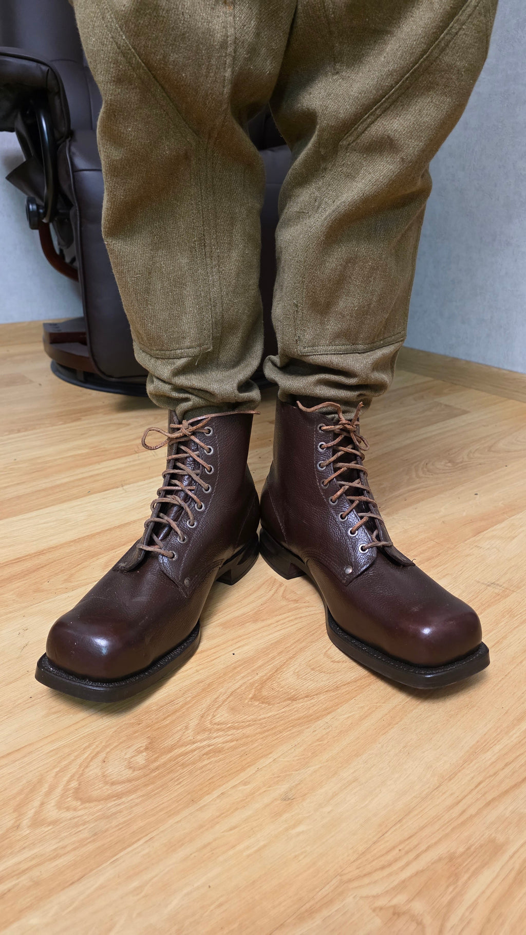 Swedish WWII Military Boots 1942 Three Crowns Leather Field Boots - Legend Returns Vintage