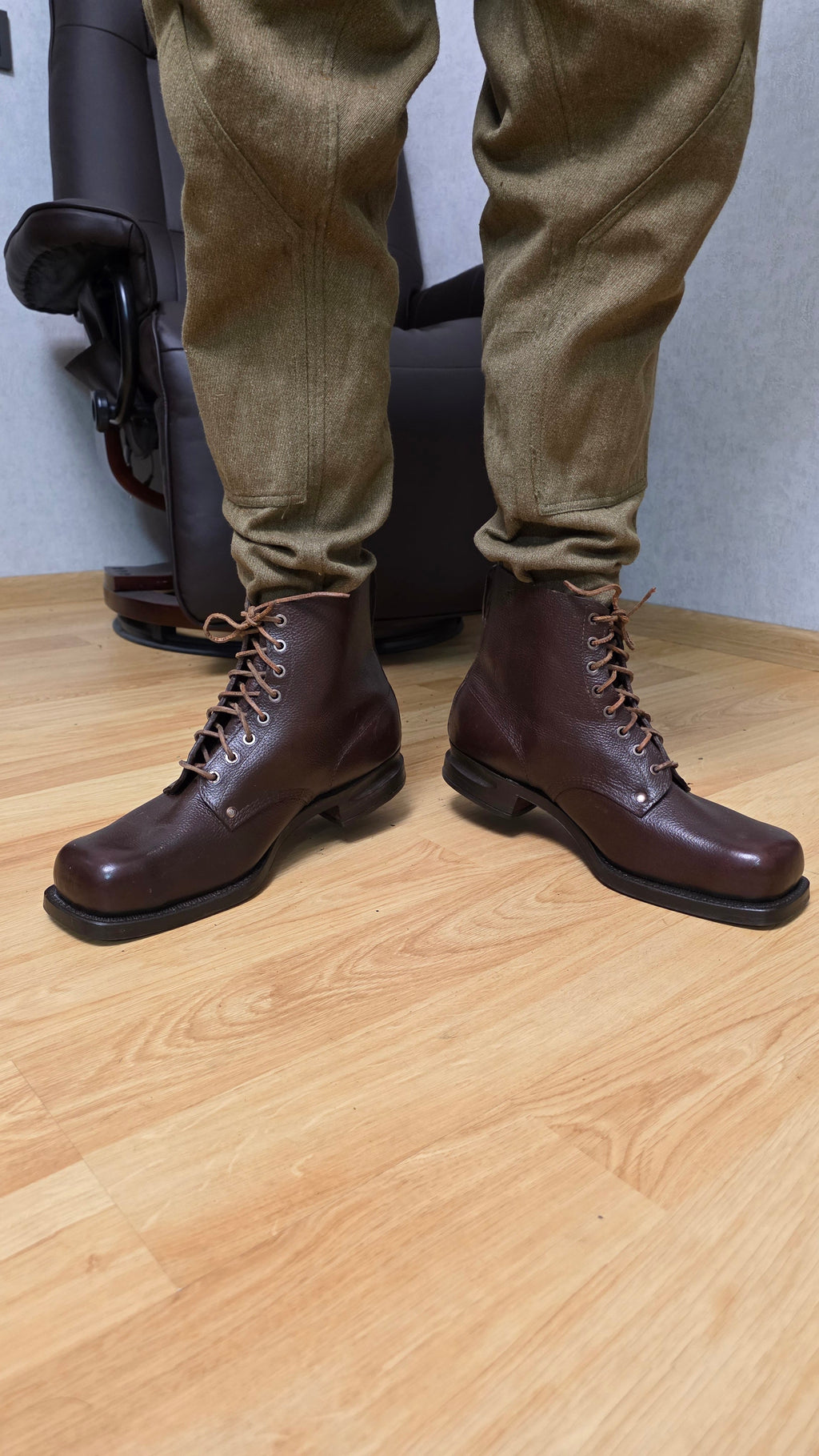Swedish WWII Military Boots 1942 Three Crowns Leather Field Boots - Legend Returns Vintage