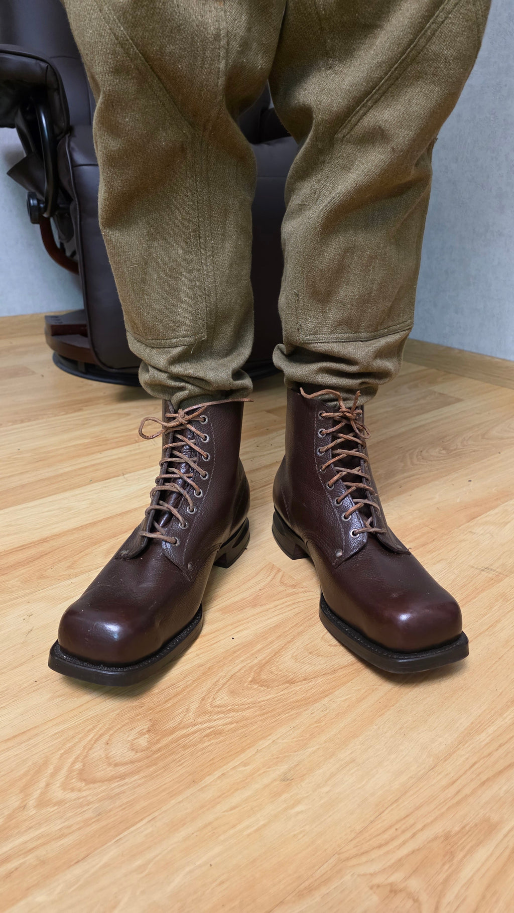 Swedish WWII Military Boots 1942 Three Crowns Leather Field Boots - Legend Returns Vintage