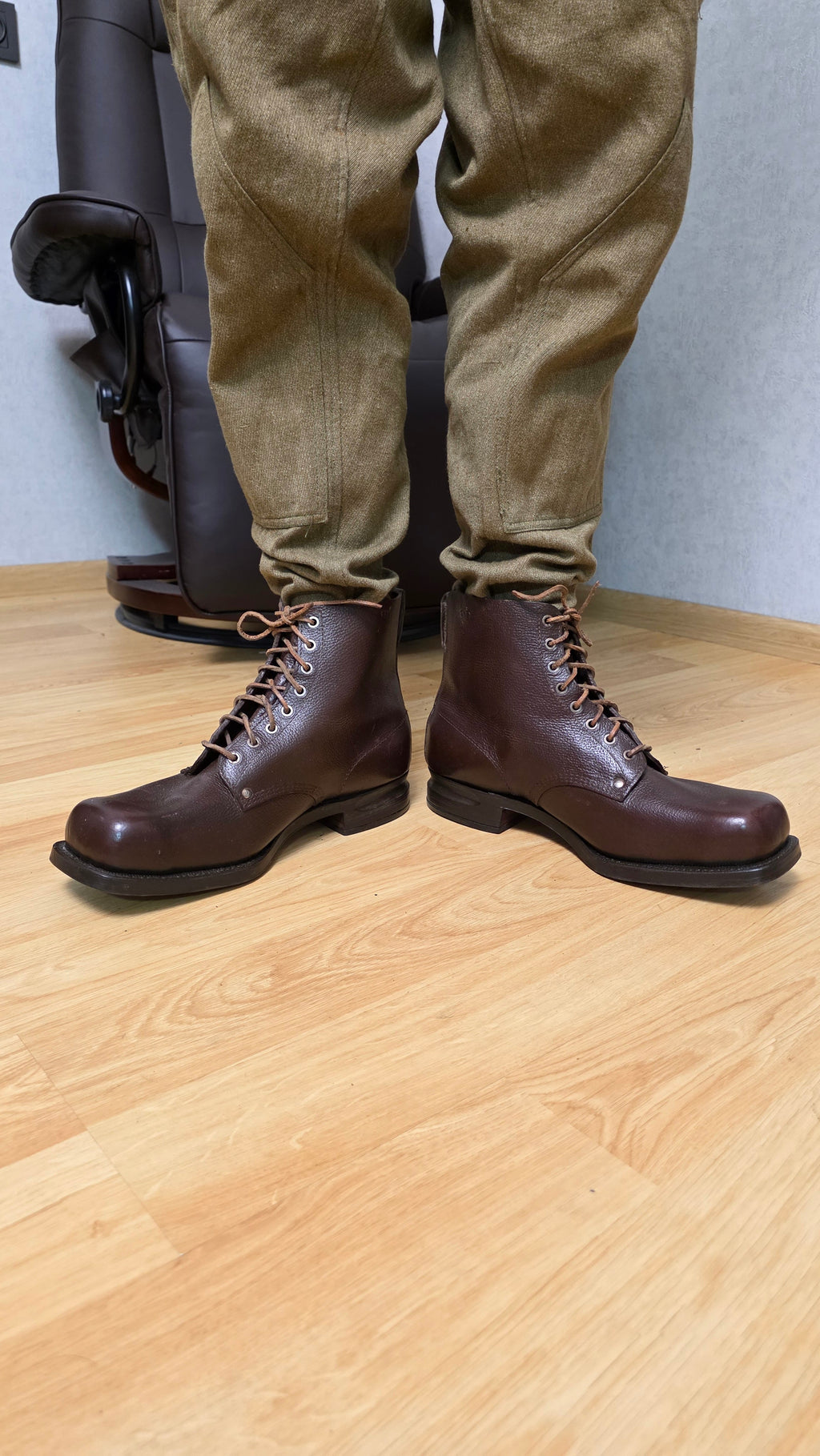 Swedish WWII Military Boots 1942 Three Crowns Leather Field Boots - Legend Returns Vintage