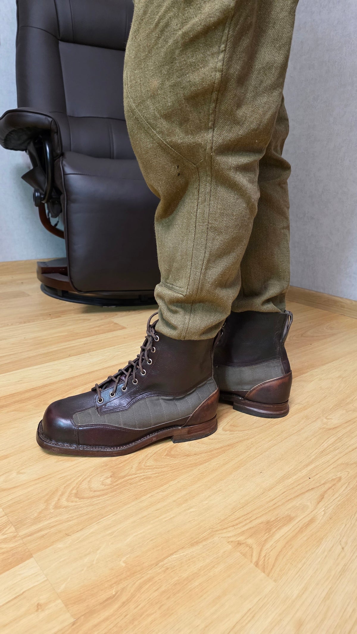Swedish WWII Mountain Boots Canvas Leather Ski Troop Footwear - Legend Returns Vintage