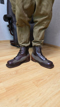 Swedish WWII Mountain Boots Canvas Leather Ski Troop Footwear - Legend Returns Vintage