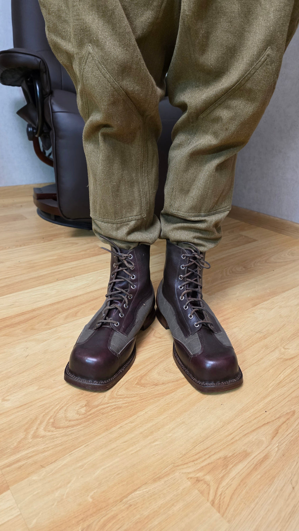 Swedish WWII Mountain Boots Canvas Leather Ski Troop Footwear - Legend Returns Vintage
