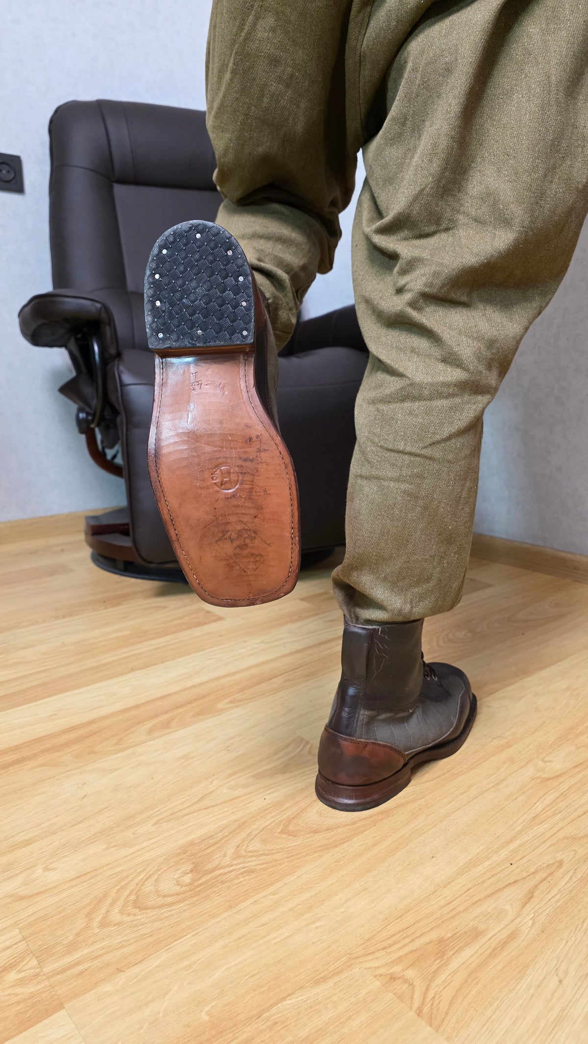 Swedish WWII Mountain Boots Canvas Leather Ski Troop Footwear - Legend Returns Vintage