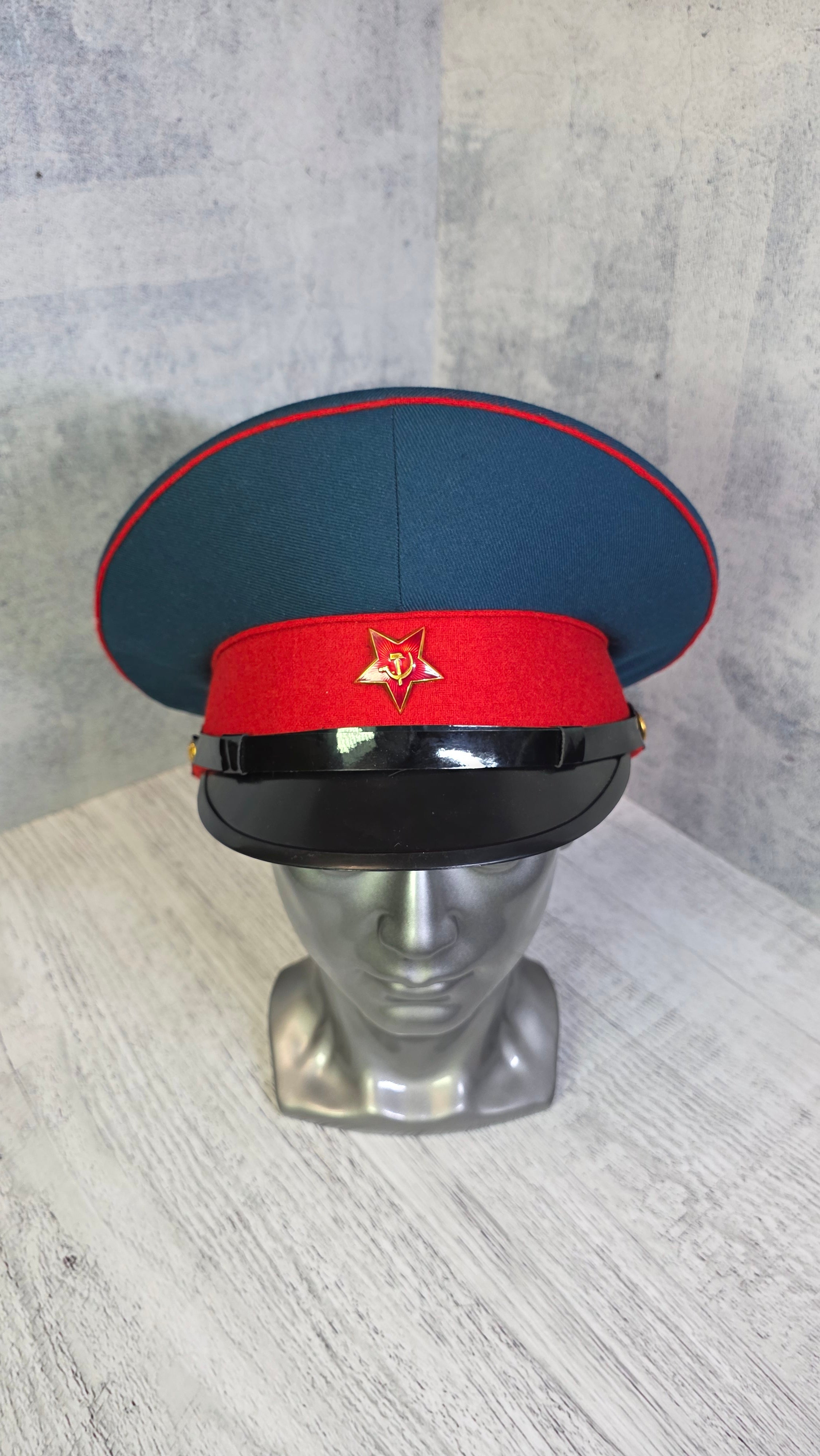 USSR Officer Visor Cap Vintage Soviet Sea Green Parade Hat