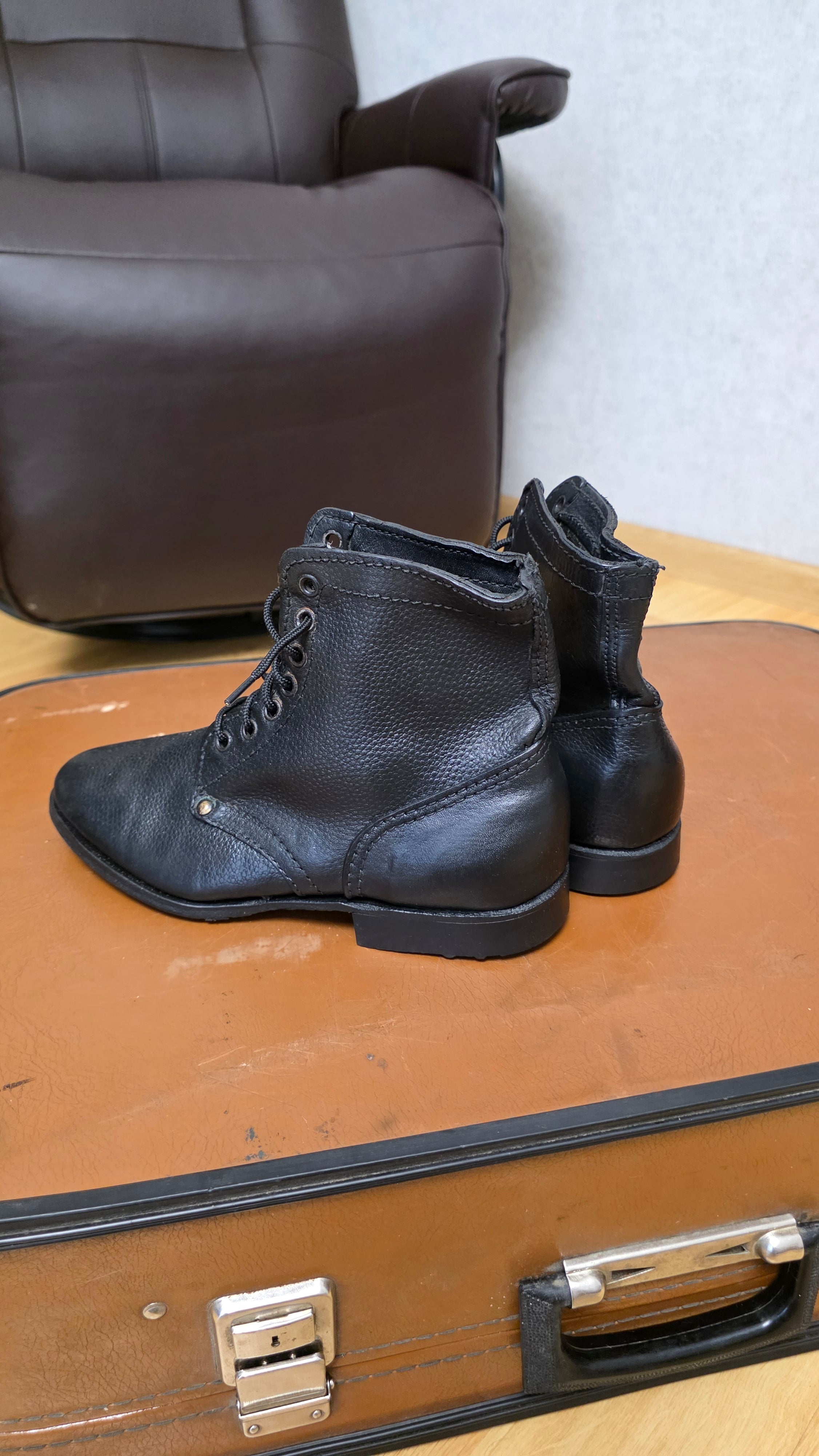 USSR RKKA Style Black Leather Boots Vintage Footwear - Legend Returns Vintage