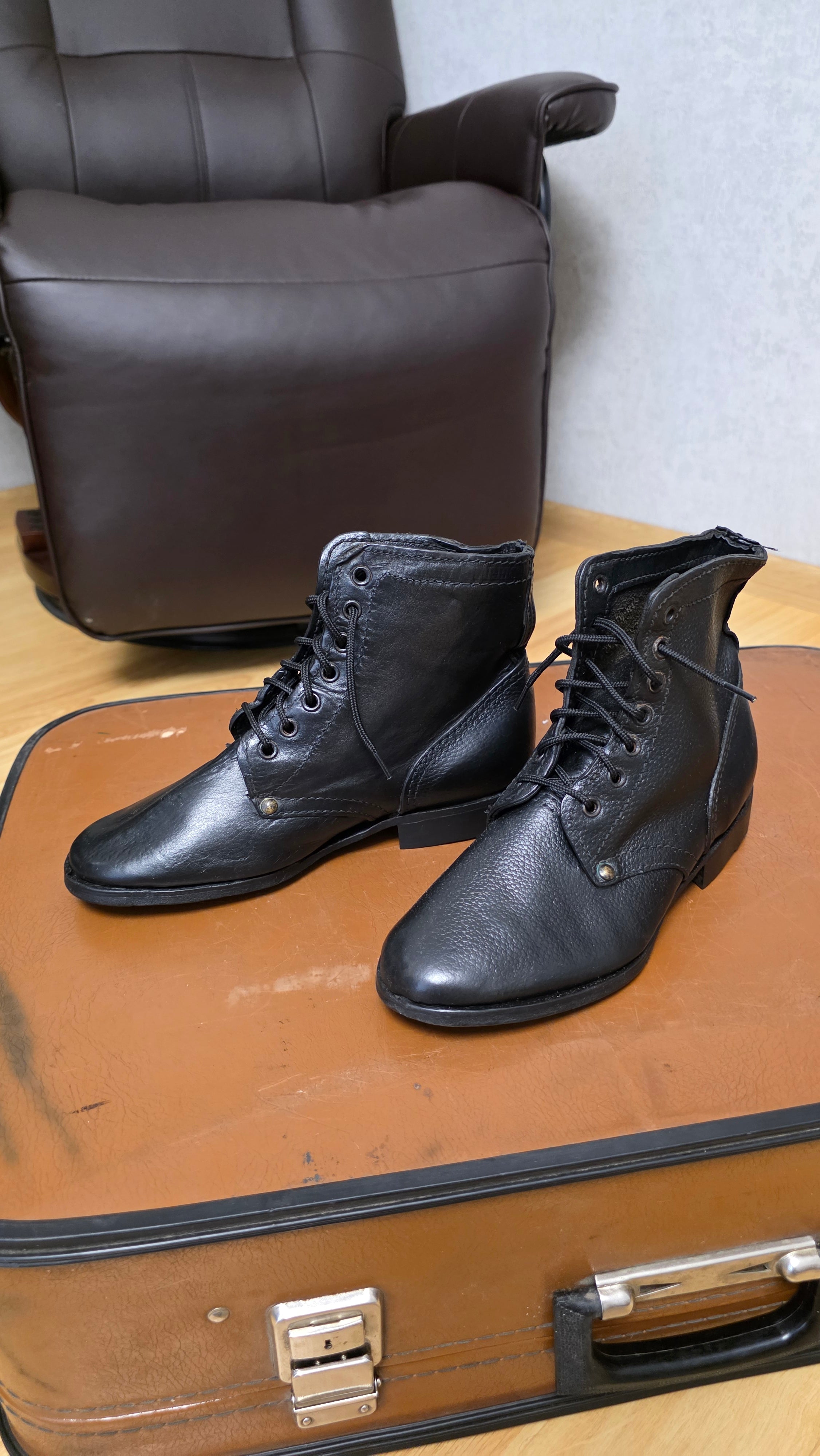 USSR RKKA Style Black Leather Boots Vintage Footwear - Legend Returns Vintage
