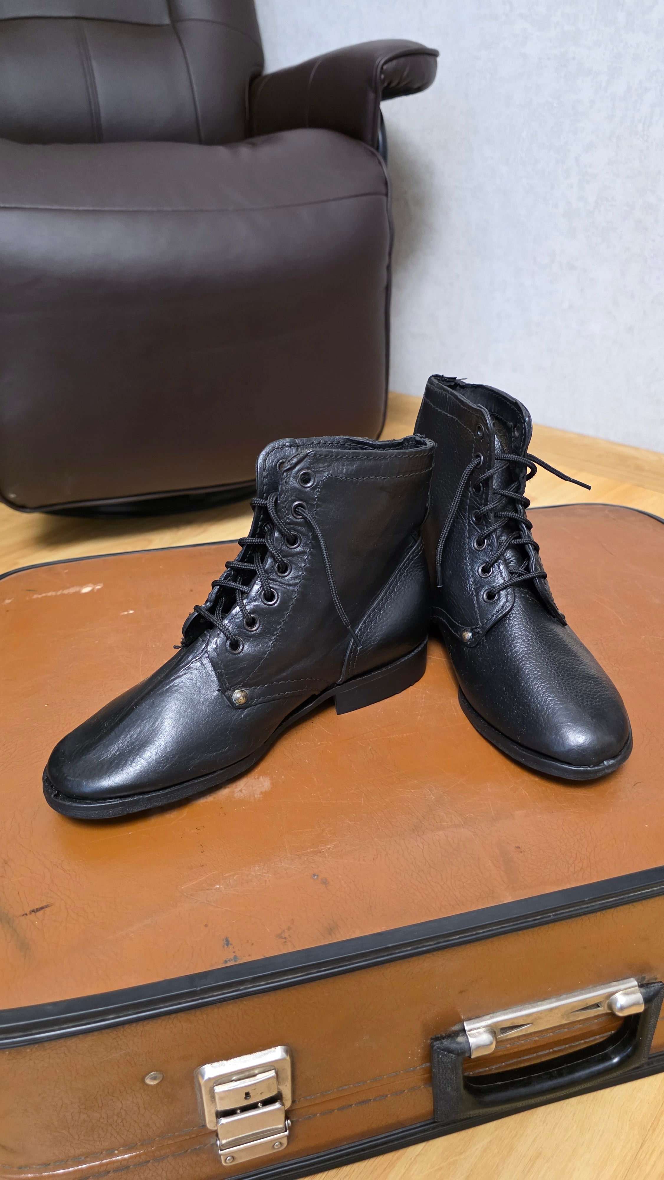 USSR RKKA Style Black Leather Boots Vintage Footwear - Legend Returns Vintage