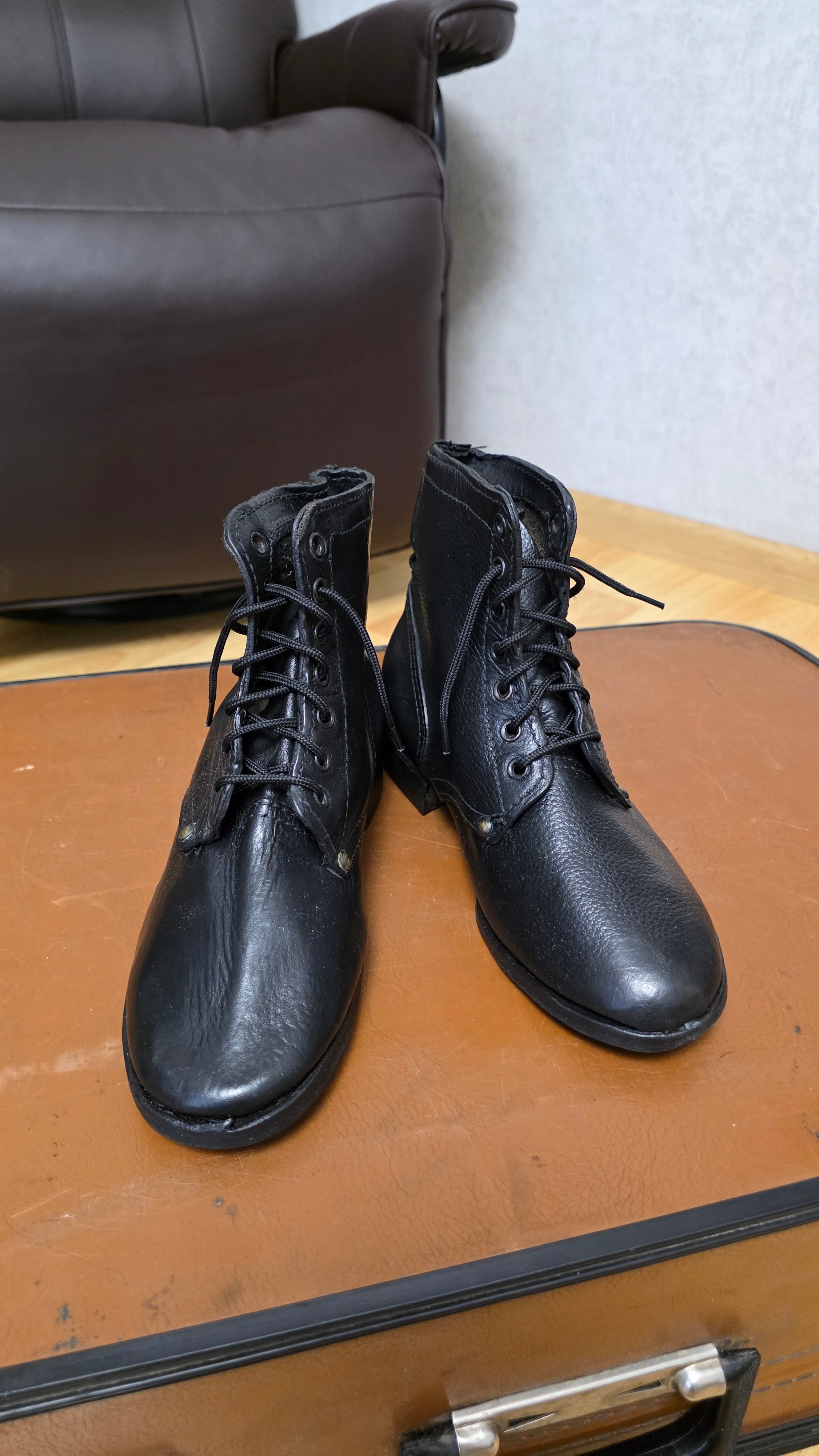 USSR RKKA Style Black Leather Boots Vintage Footwear - Legend Returns Vintage