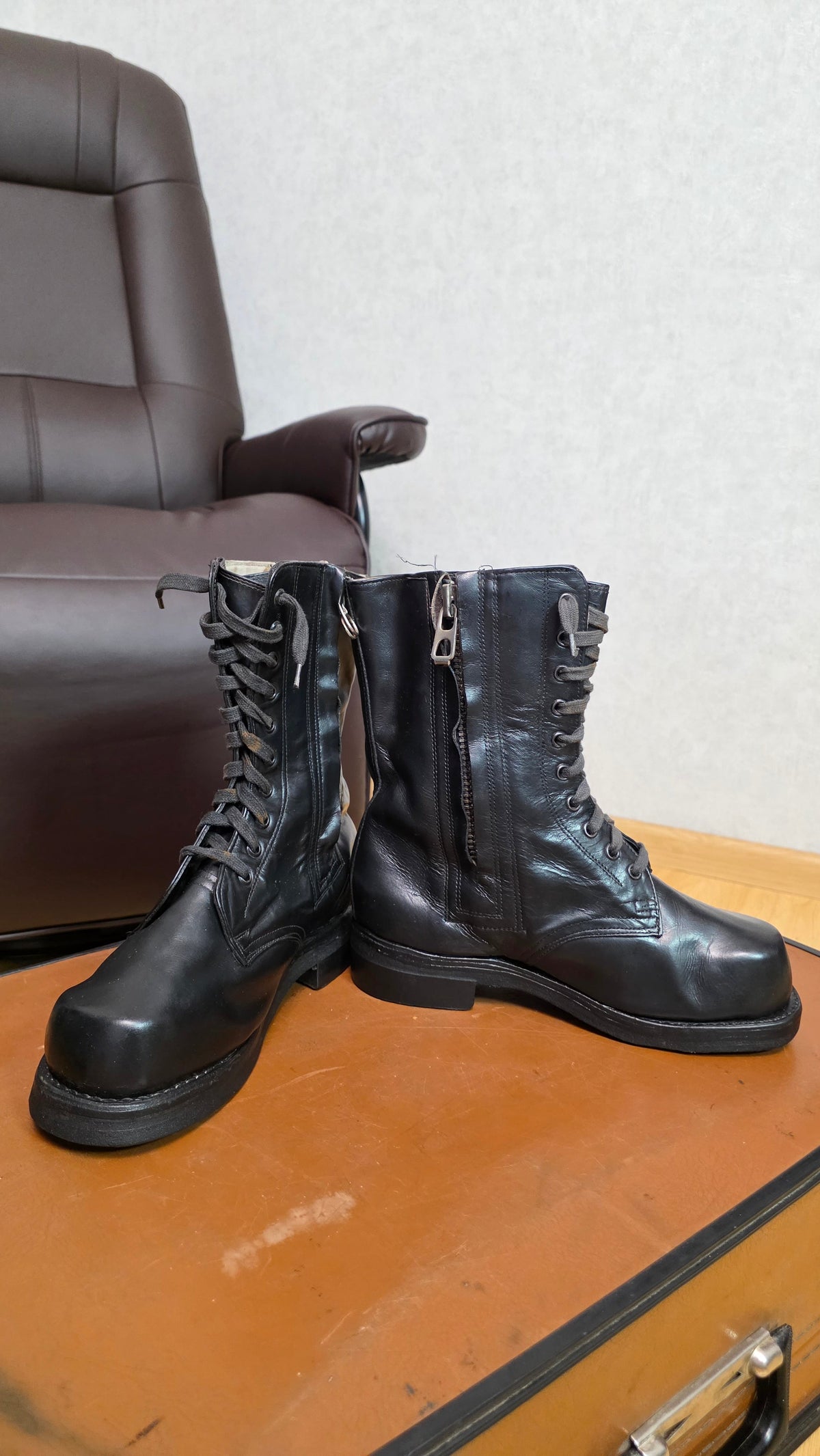 USSR Soviet Vintage Pilot Flight Boots Black Leather Air Force Footwear