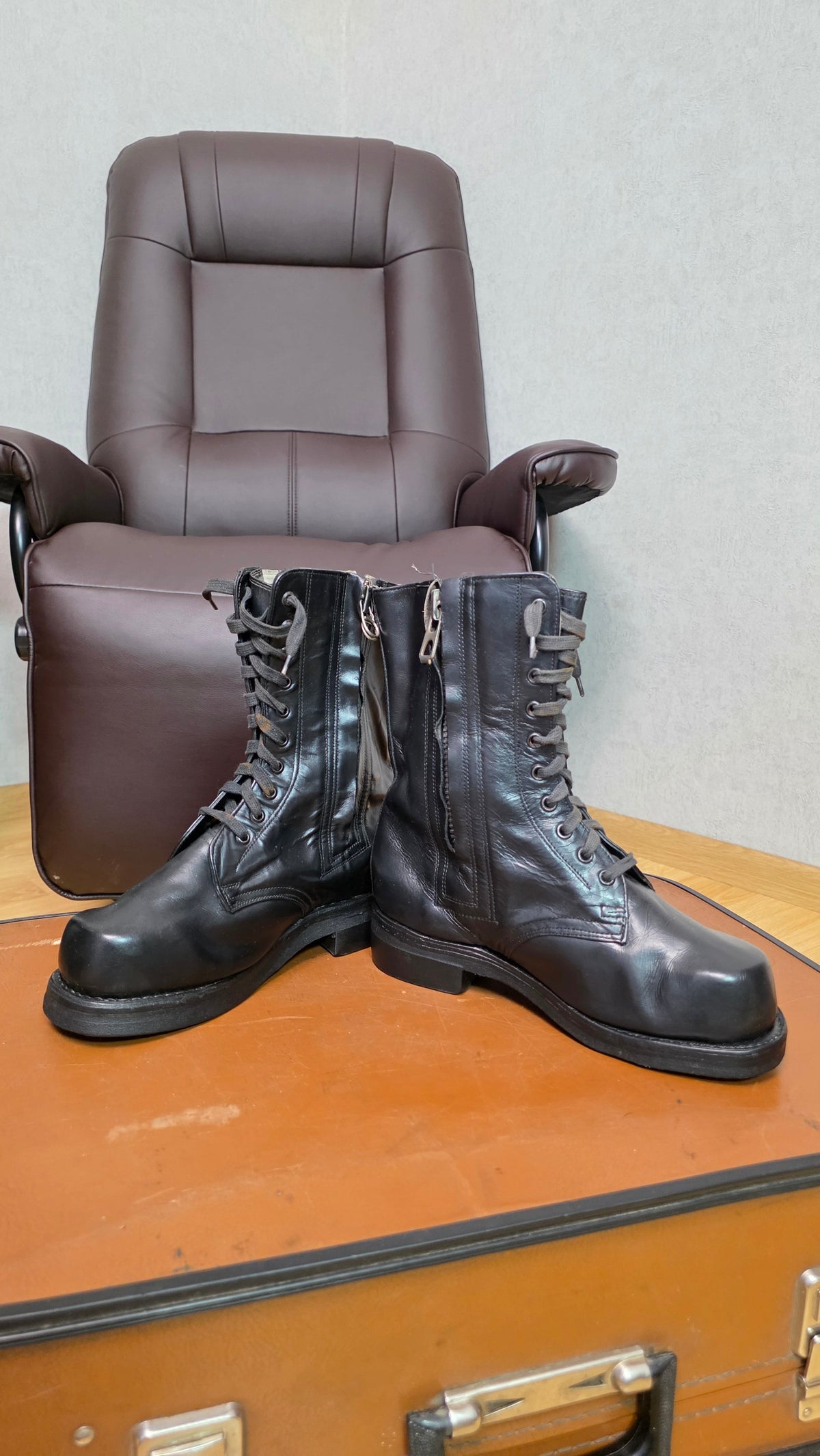USSR Soviet Vintage Pilot Flight Boots Black Leather Air Force Footwear