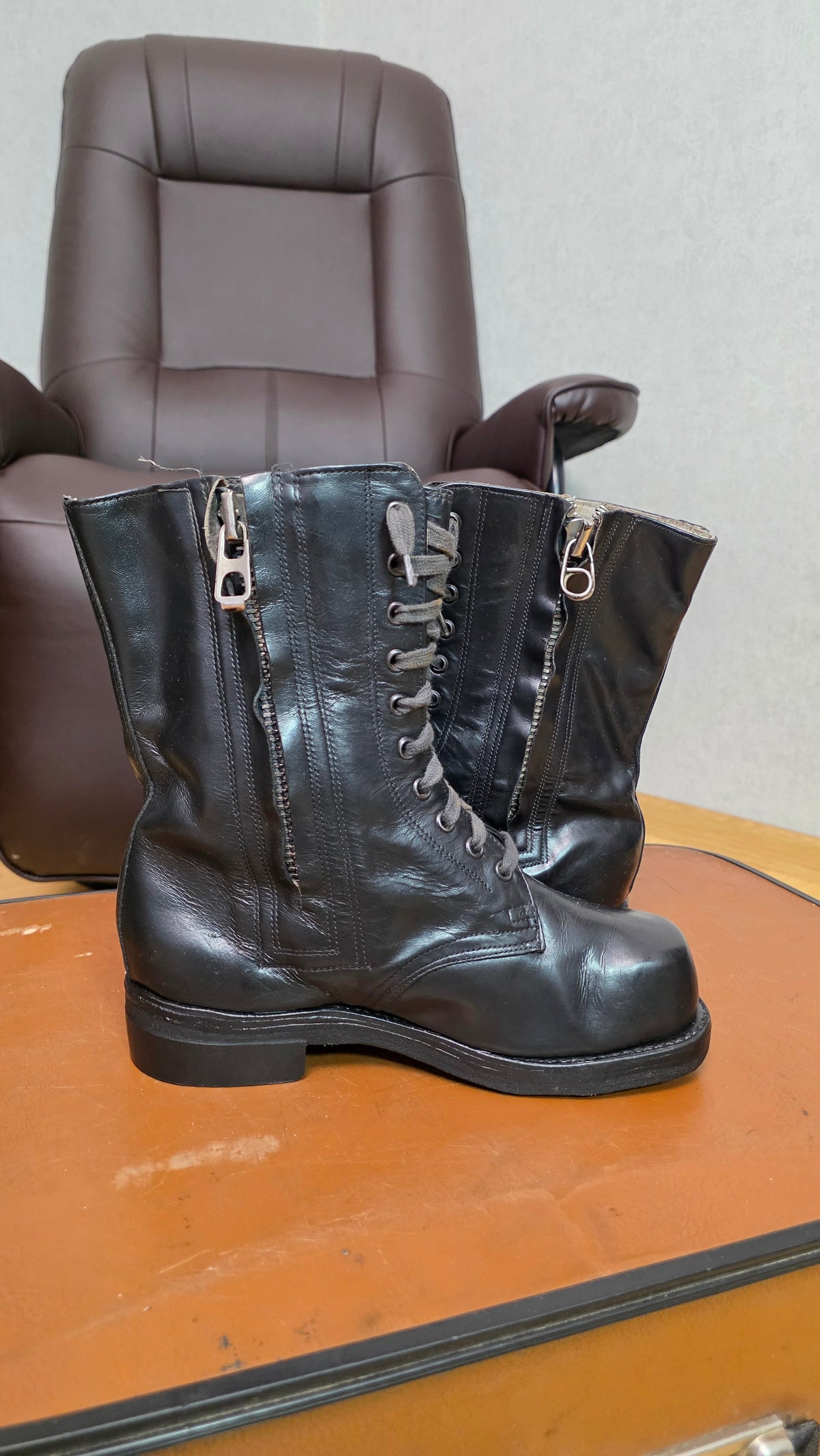 USSR Soviet Vintage Pilot Flight Boots Black Leather Air Force Footwear