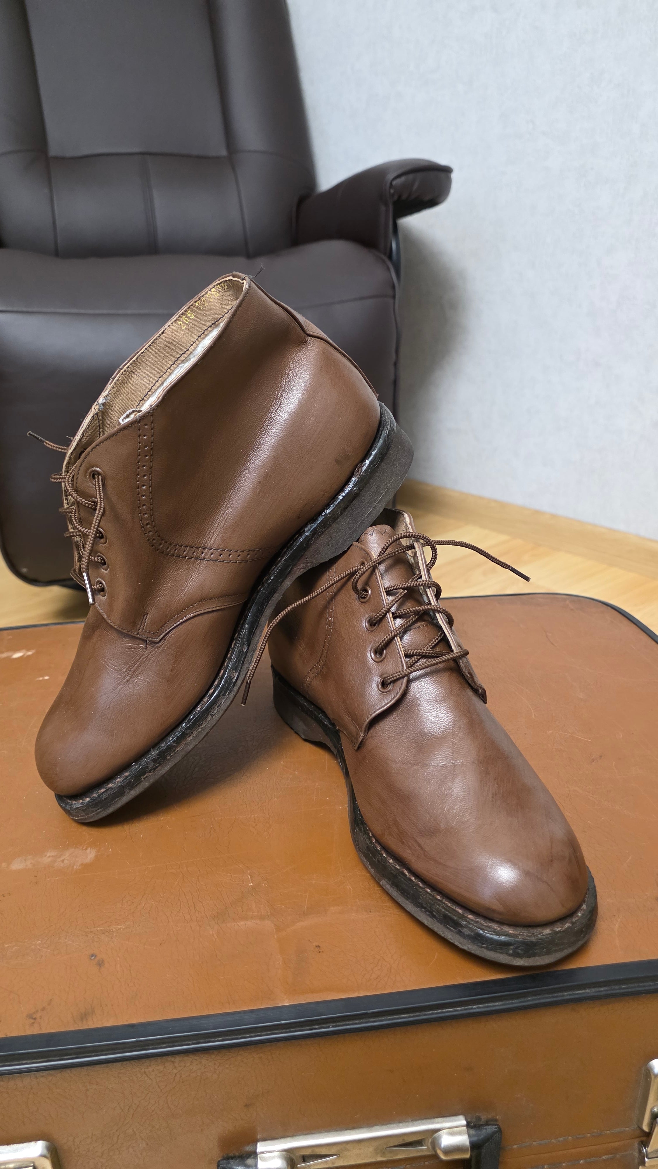 USSR Winter Leather Boots Shearling Lined Soviet Vintage Men's Footwear - Legend Returns Vintage