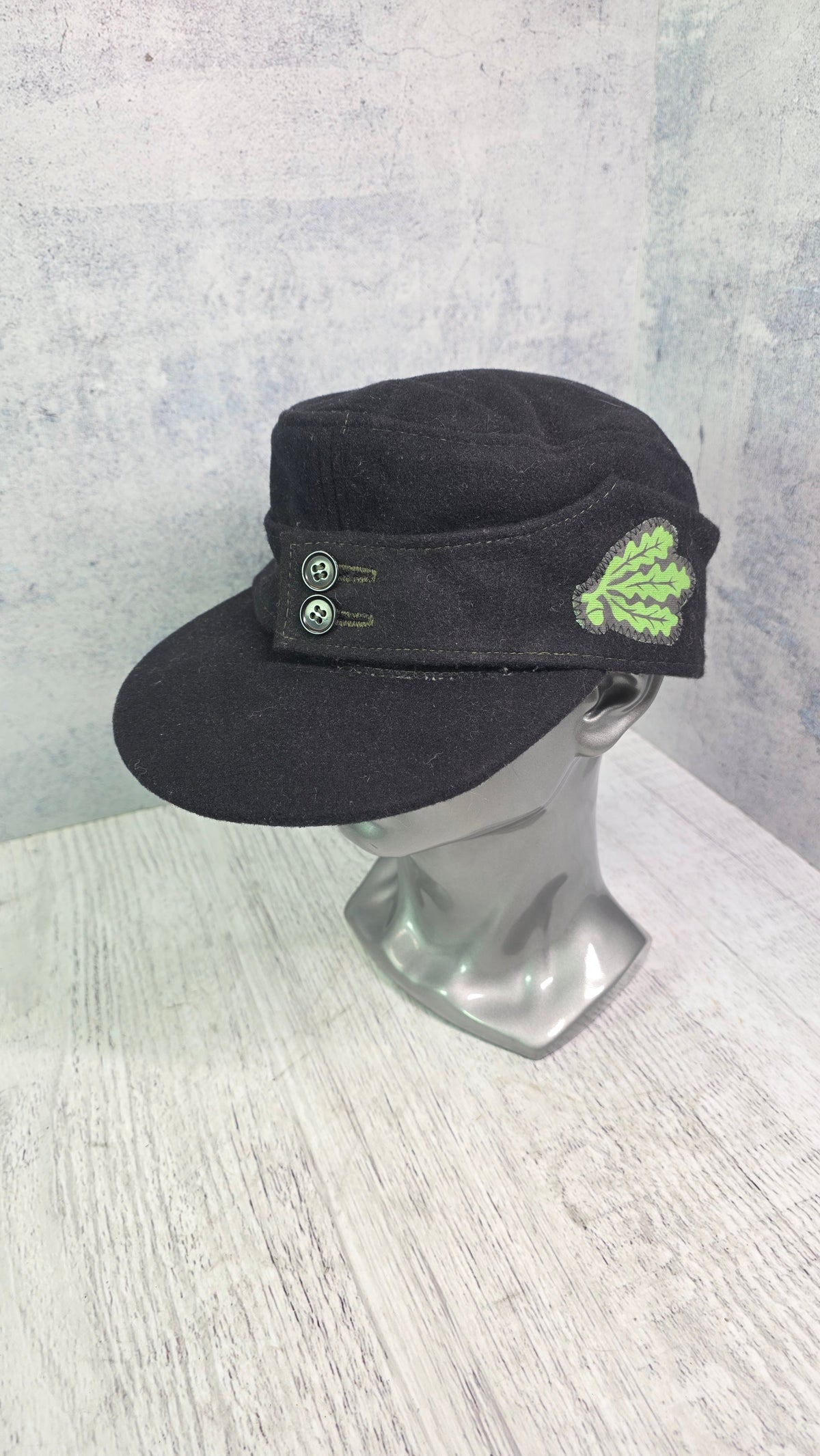 Vintage Black M43 Pattern Field Cap Wool Style Collector Historical Headwear