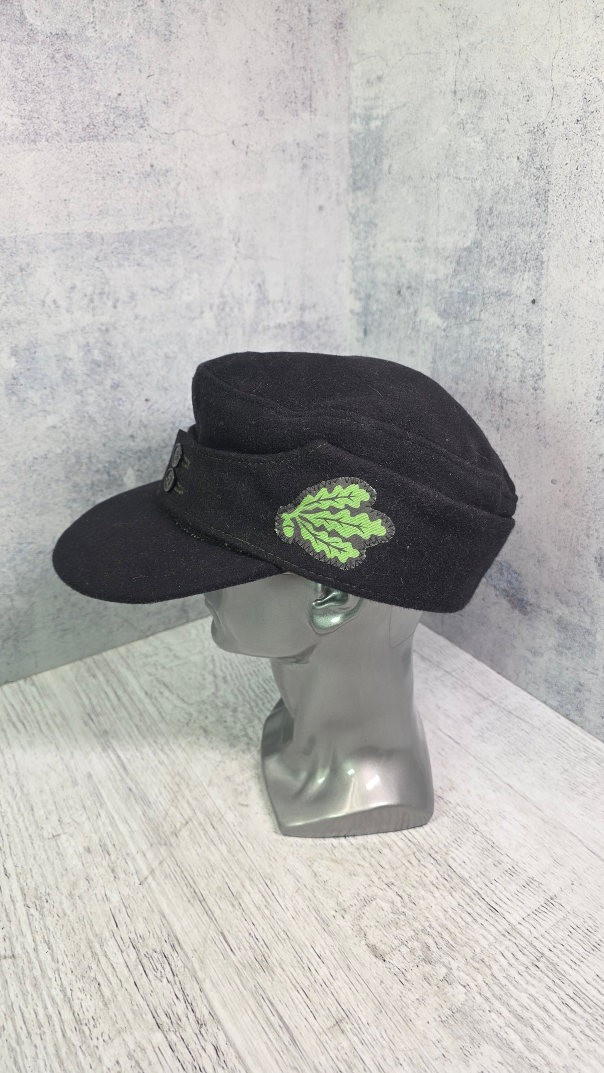 Vintage Black M43 Pattern Field Cap Wool Style Collector Historical Headwear