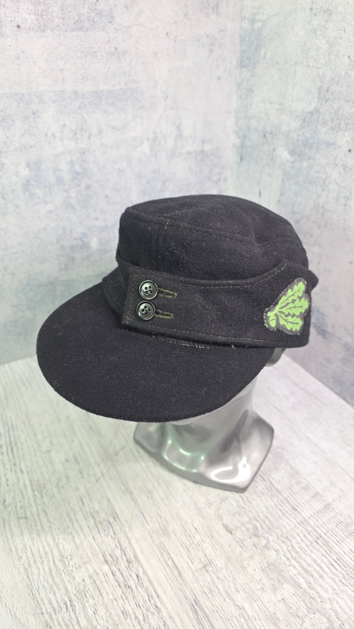 Vintage Black M43 Pattern Field Cap Wool Style Collector Historical Headwear