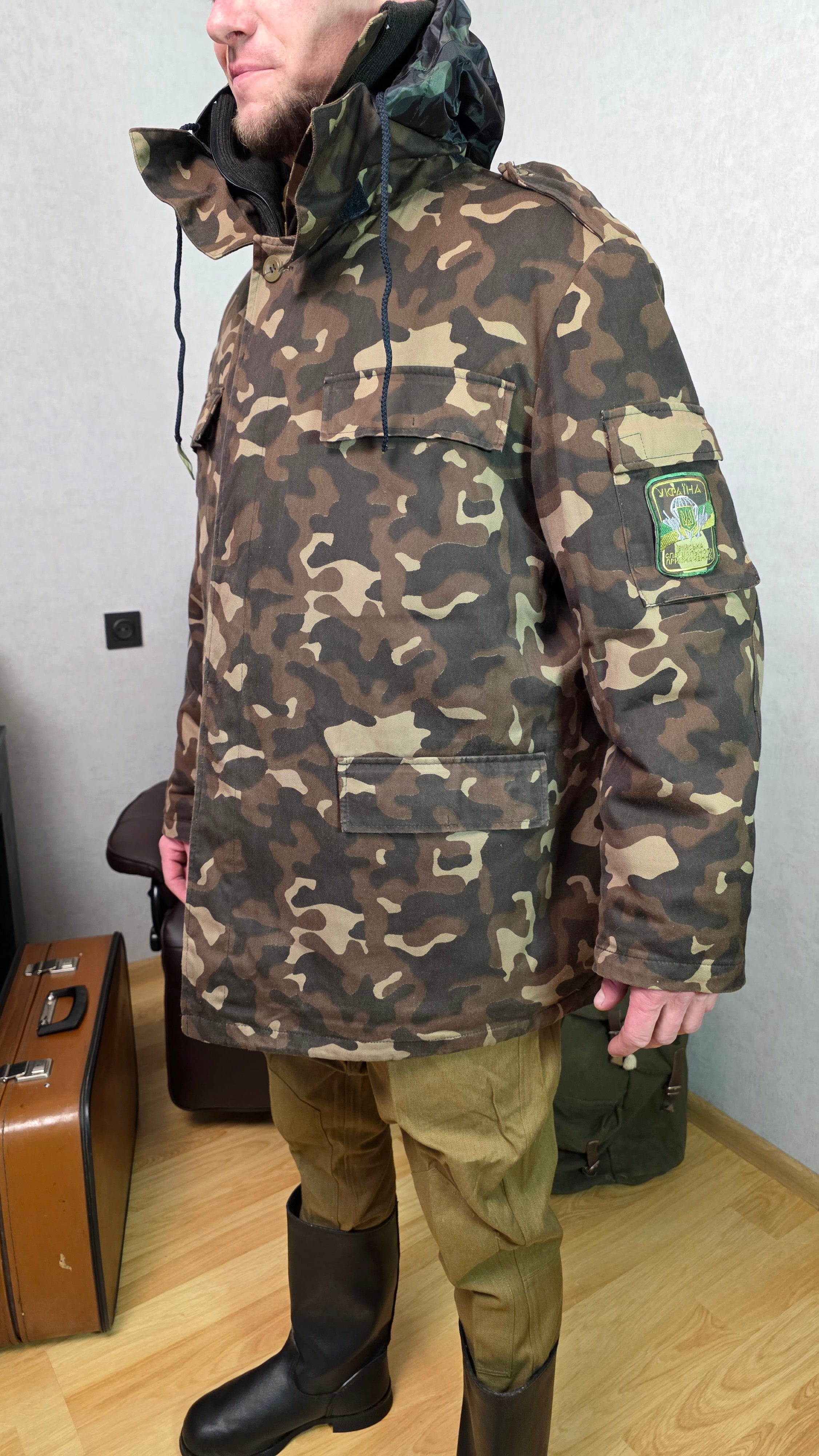 Vintage Dubok Winter Bushlat Jacket VSR-84 Camo Cold Weather Coat