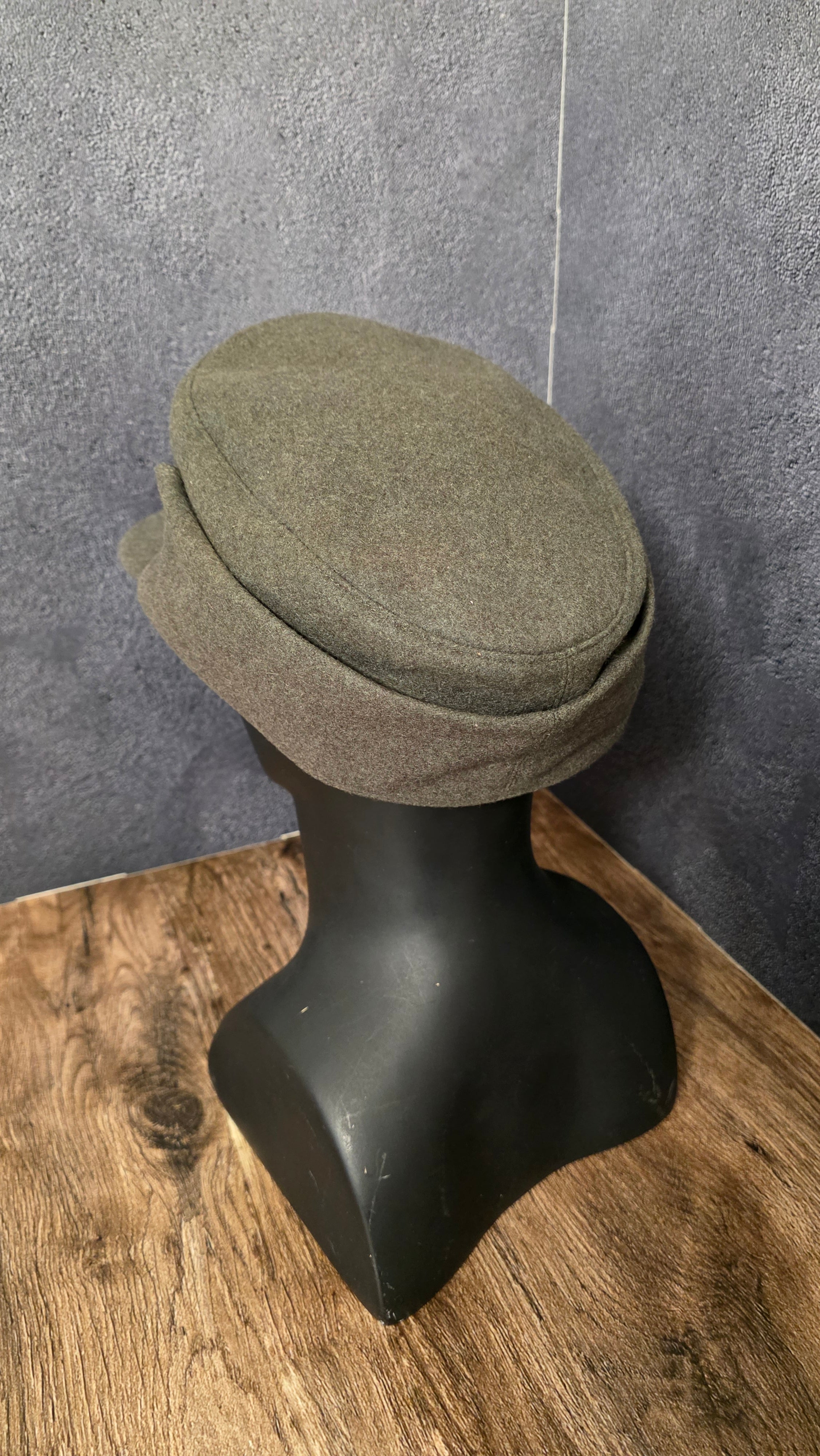 Vintage East German Khaki Wool Cap GDR Rare Collector Heritage Hat