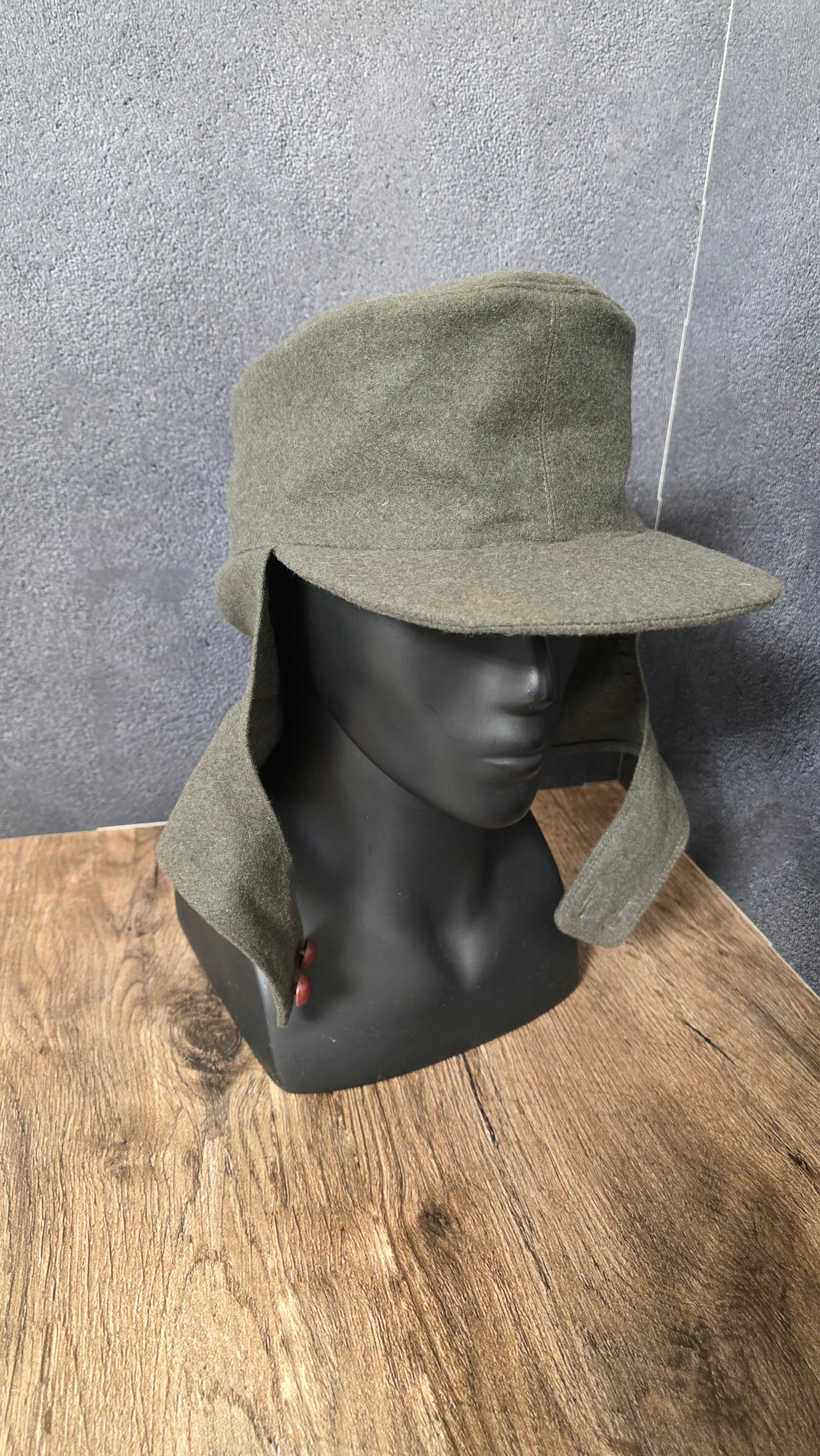 Vintage East German Khaki Wool Cap GDR Rare Collector Heritage Hat