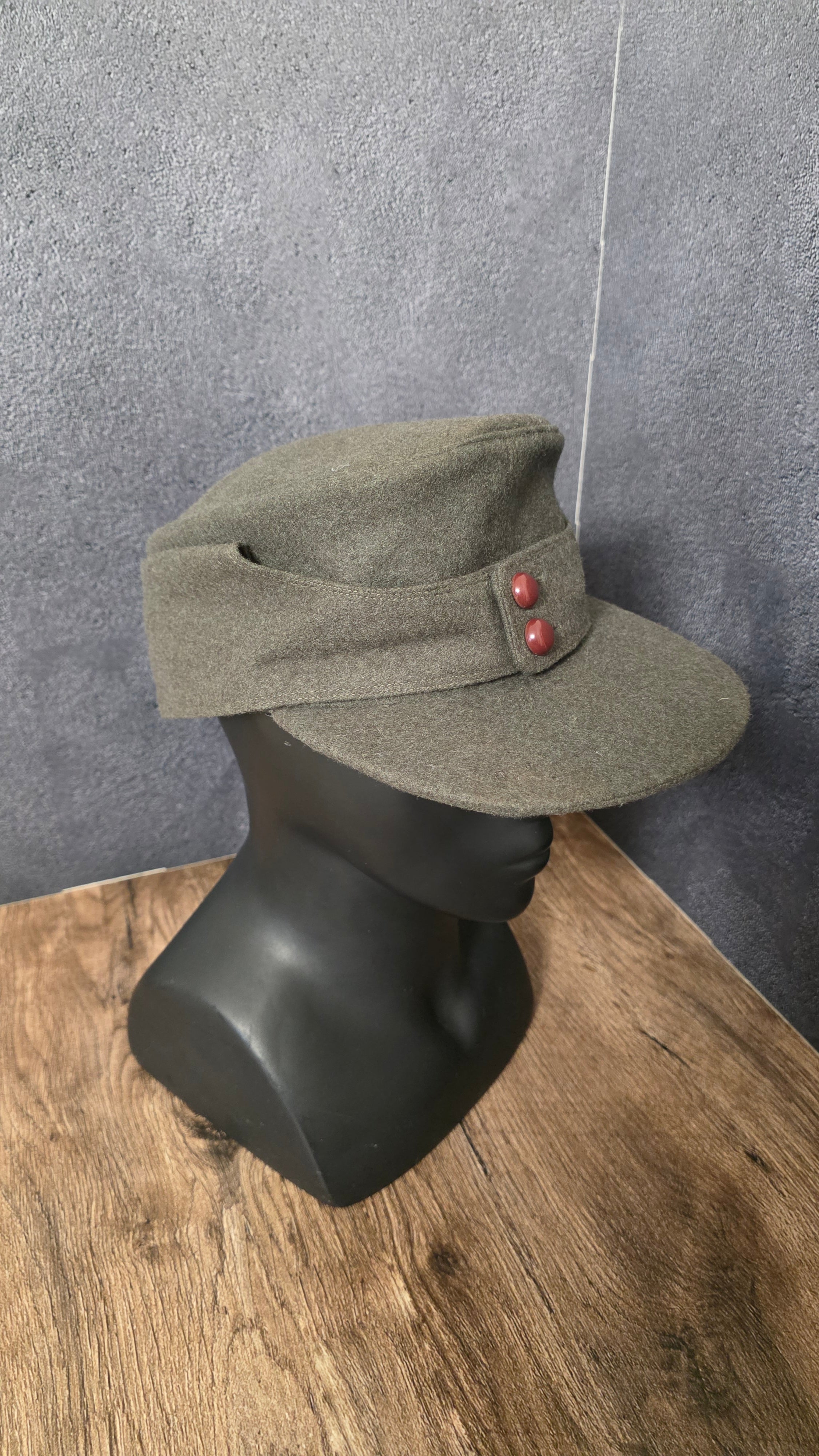 Vintage East German Khaki Wool Cap GDR Rare Collector Heritage Hat