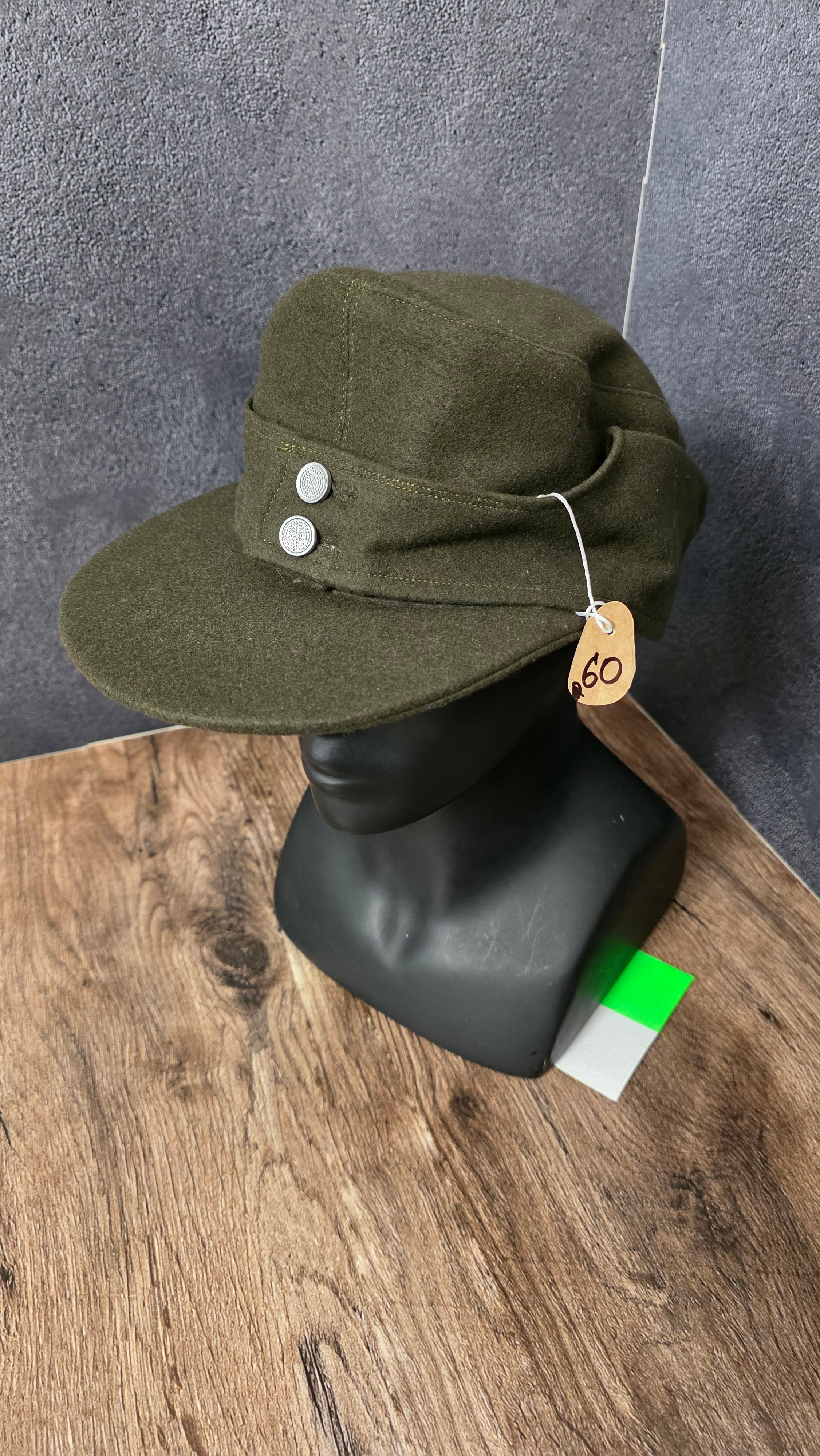 Vintage GDR East Germany Wool Field Cap
