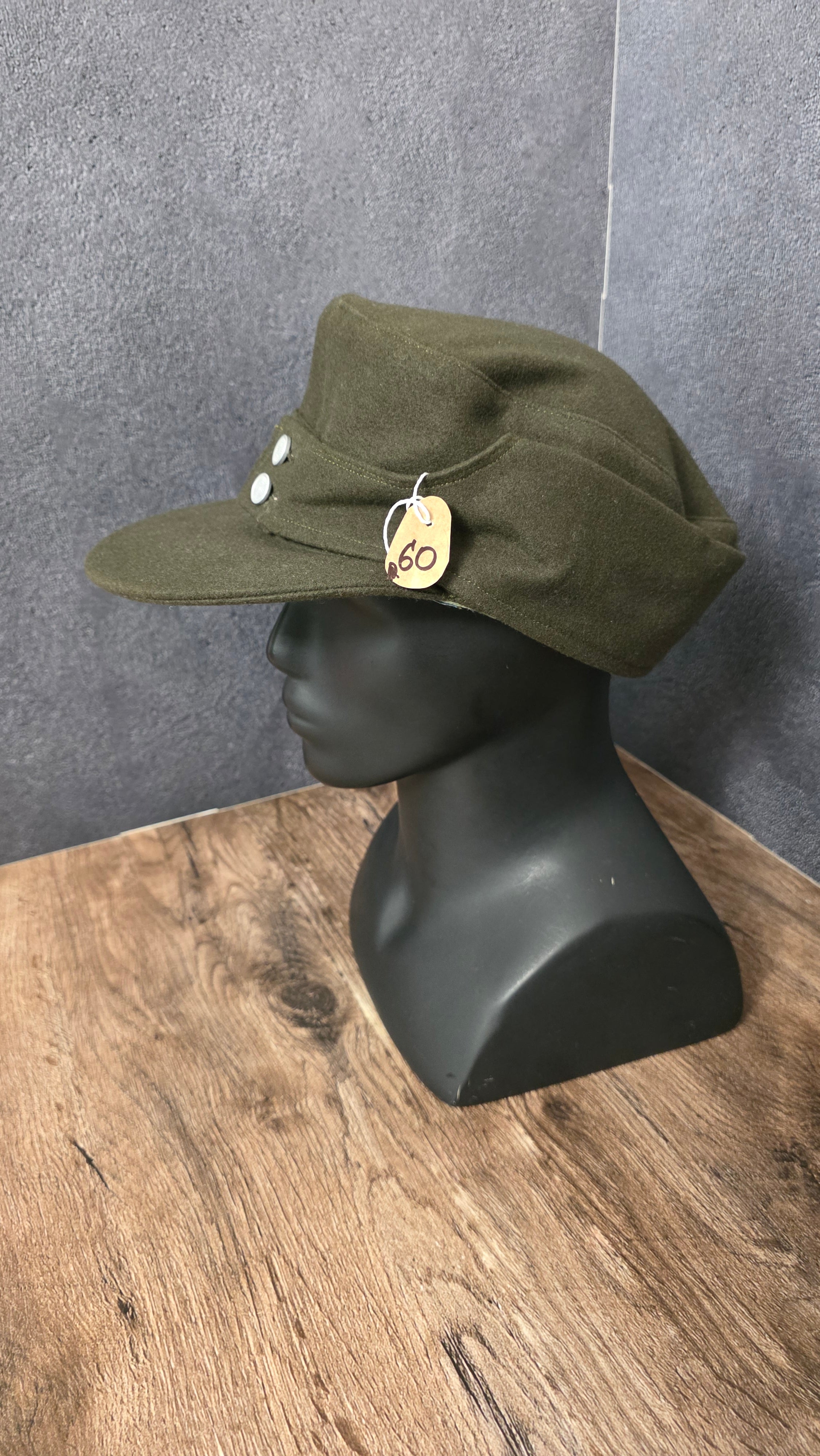 Vintage GDR East Germany Wool Field Cap
