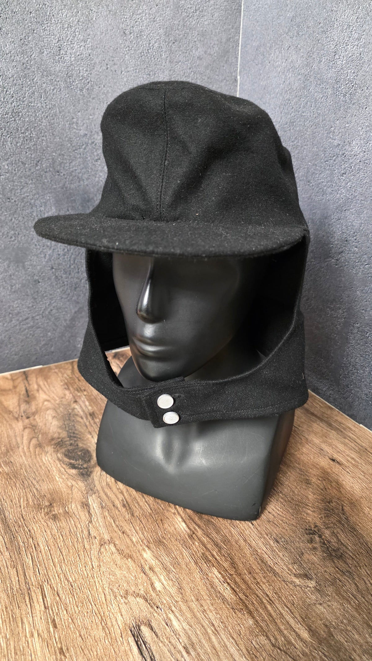 Vintage German Black Kepi Style Field Cap Classic European Uniform Hat ...