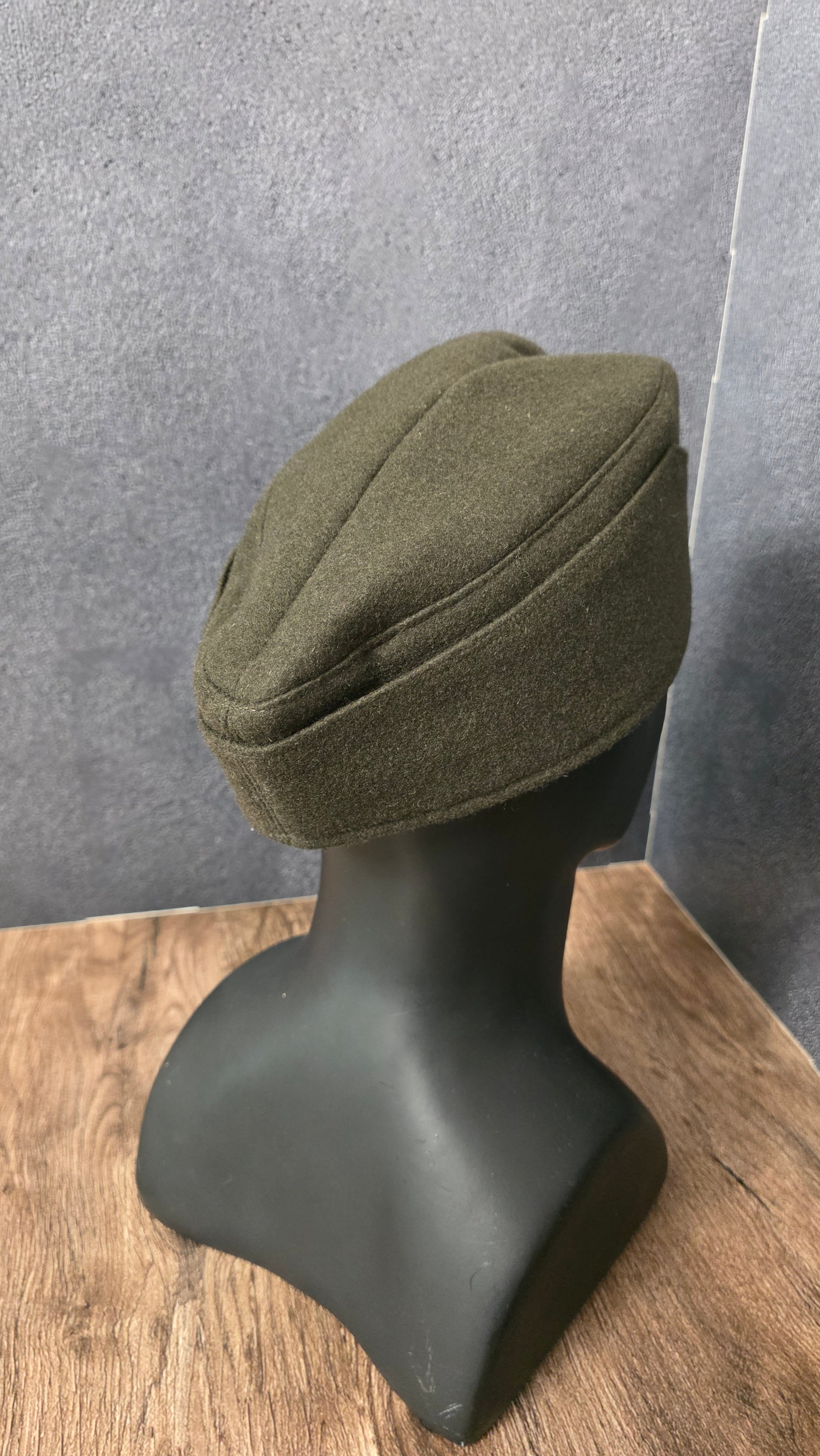 Vintage German Field Side Cap Olive Green European Uniform Style Hat №1
