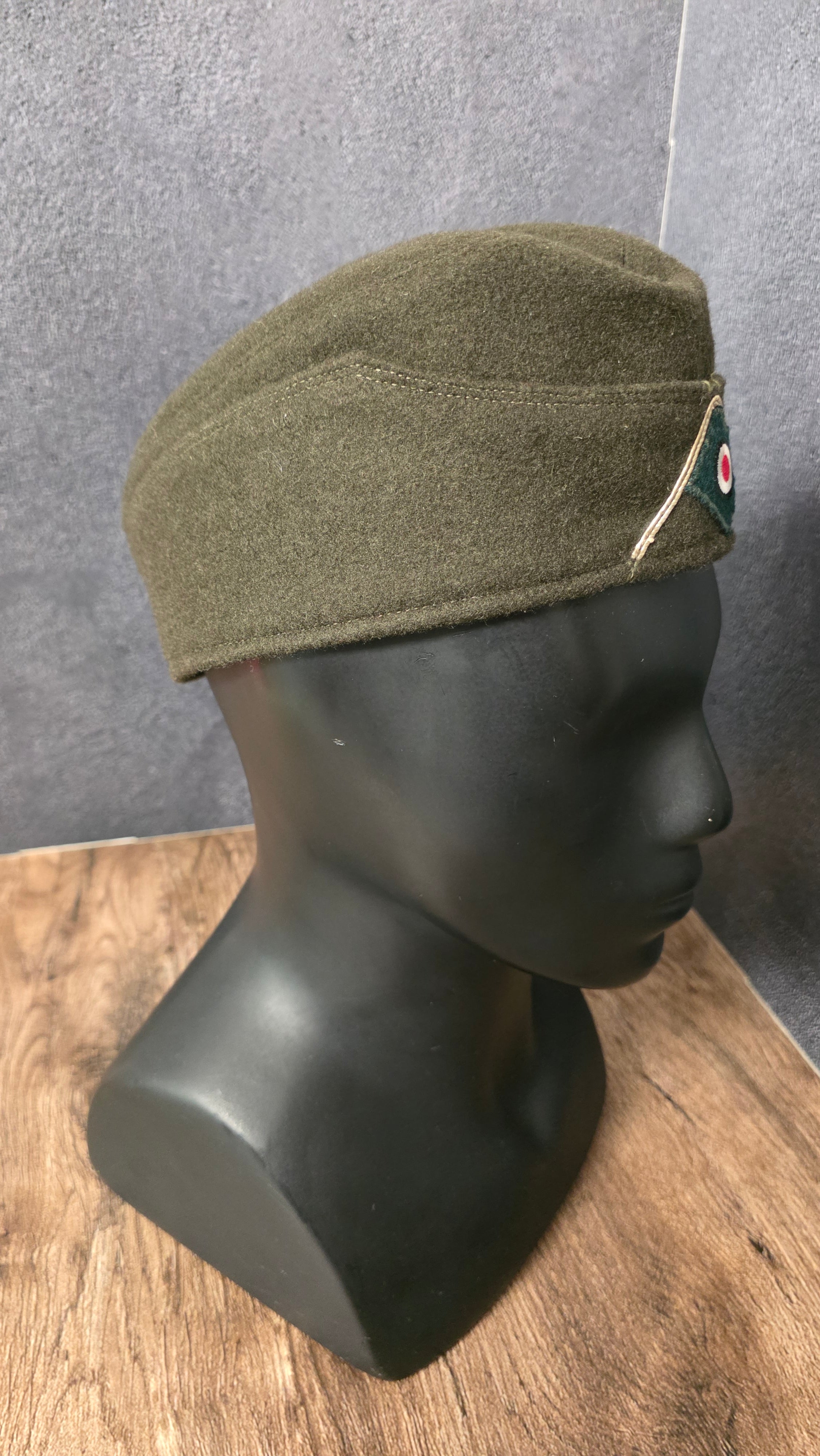 Vintage German Field Side Cap Olive Green European Uniform Style Hat №1
