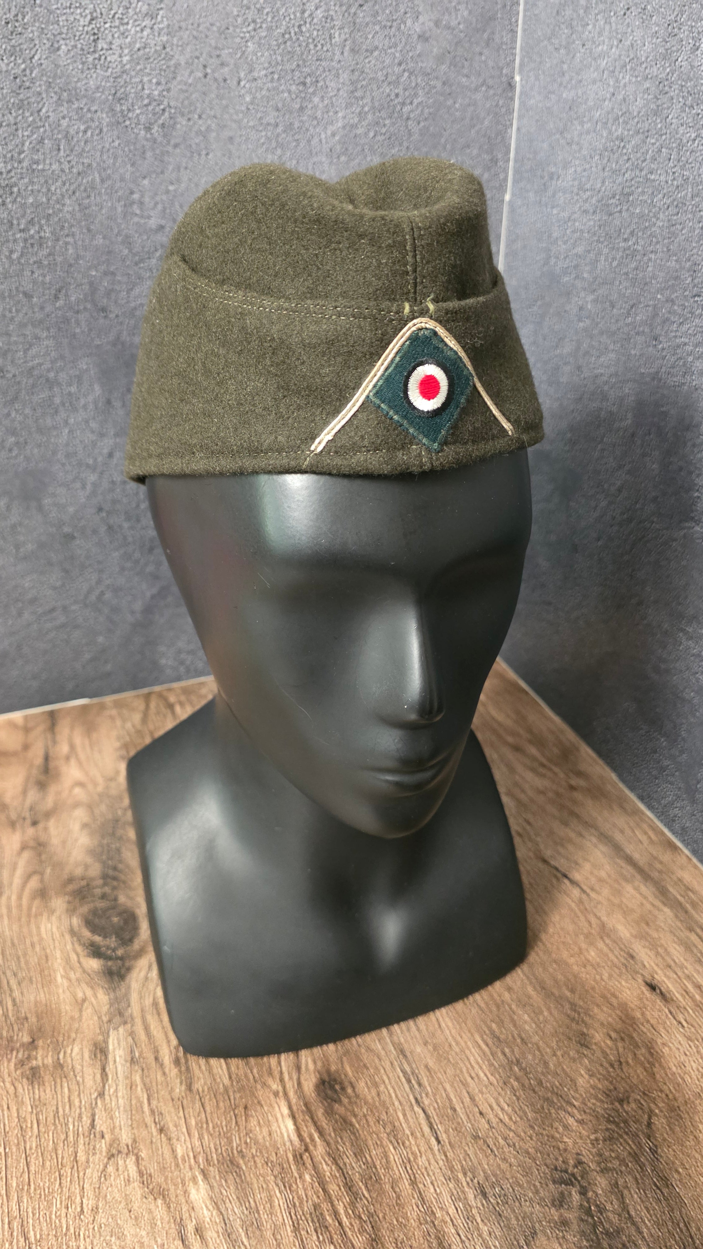 Vintage German Field Side Cap Olive Green European Uniform Style Hat №1