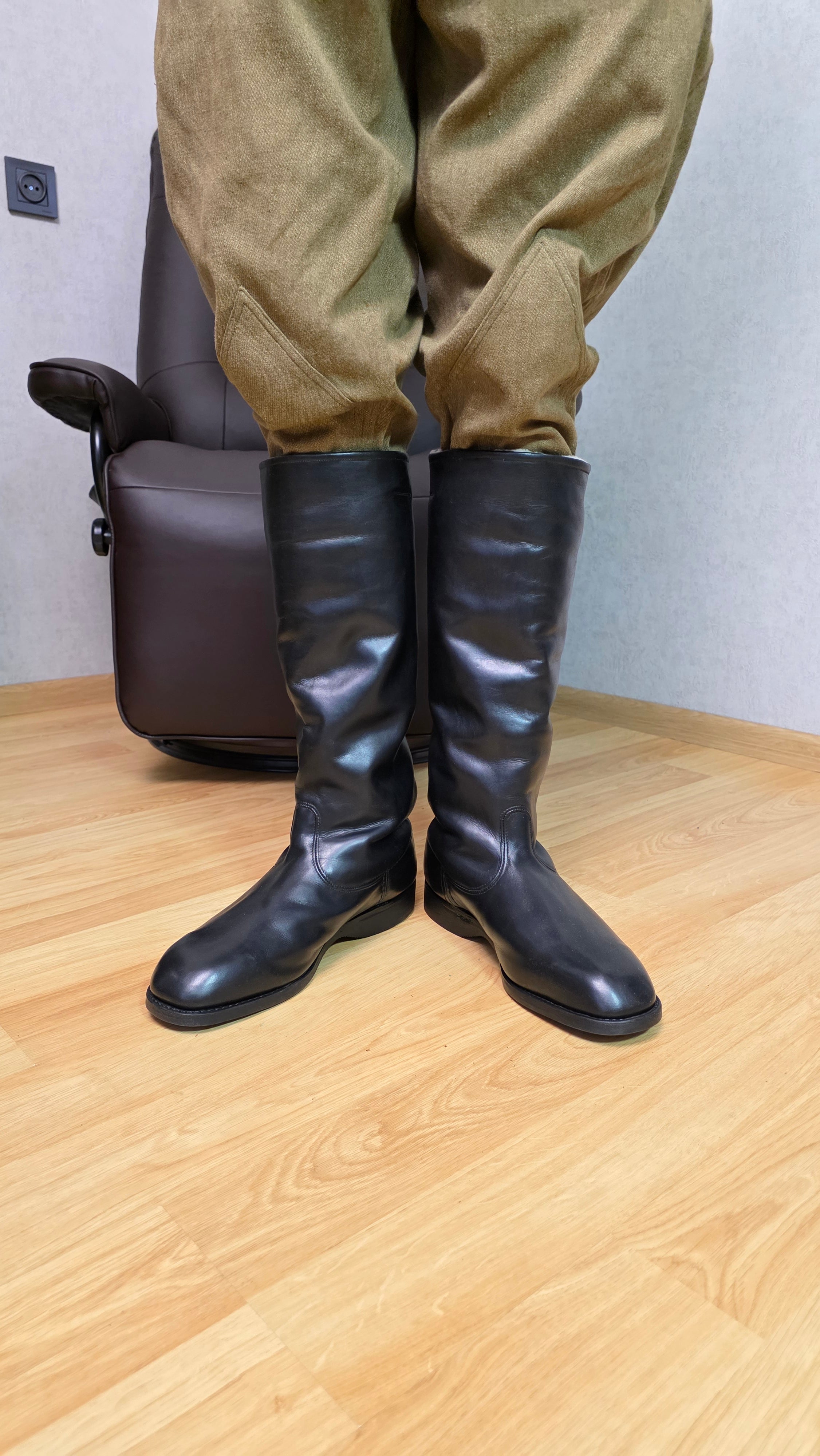 Vintage German Winter Officer Boots NVA DDR Leather Fur Lined Boots - Legend Returns Vintage