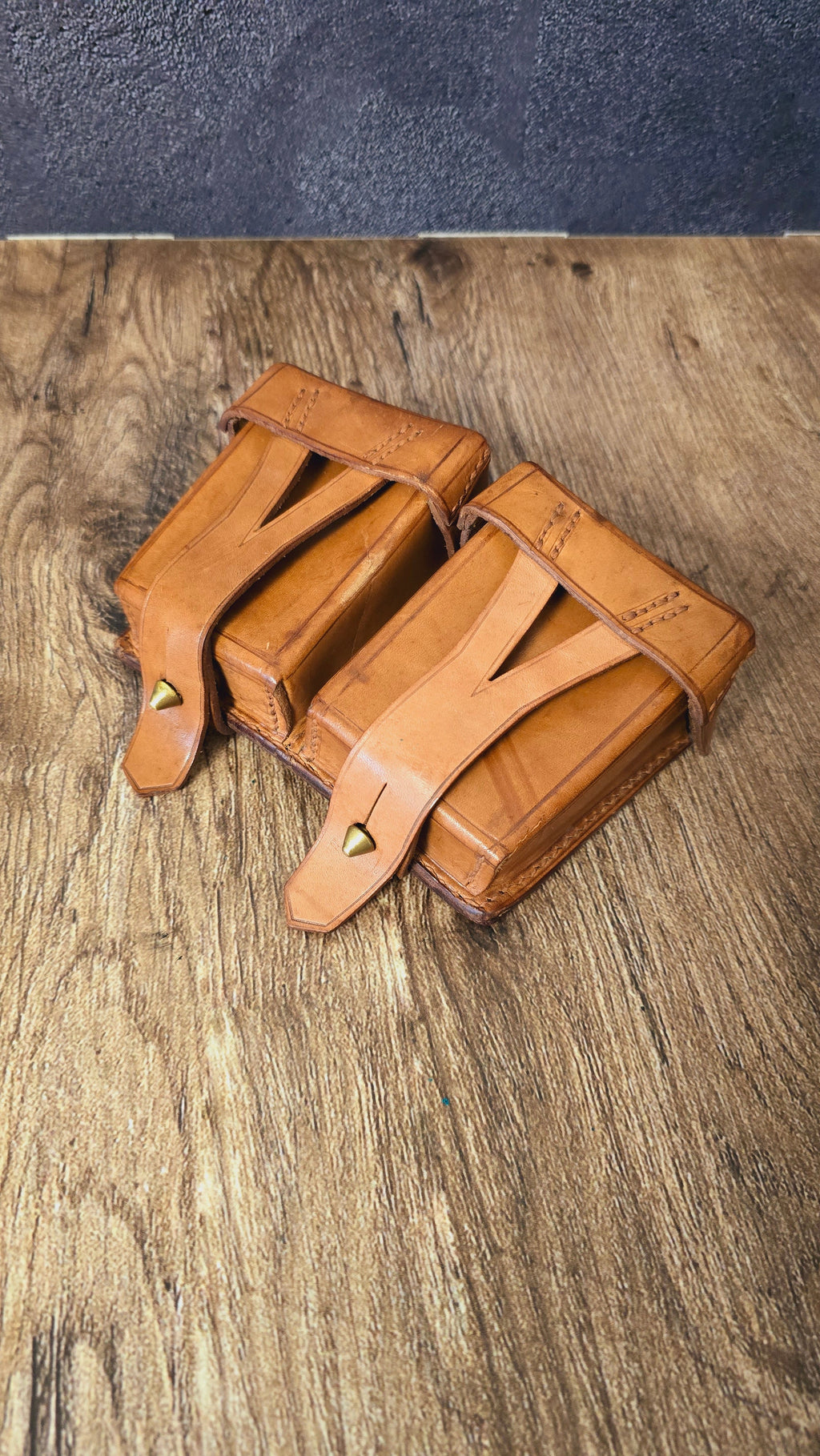 Vintage Leather Clip Pouch GDR Brown Belt Pouch Soviet Style Collectible