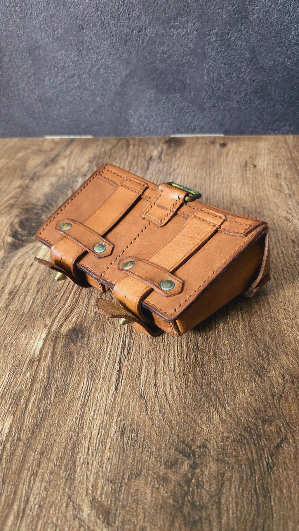 Vintage Leather Clip Pouch GDR Brown Belt Pouch Soviet Style Collectible