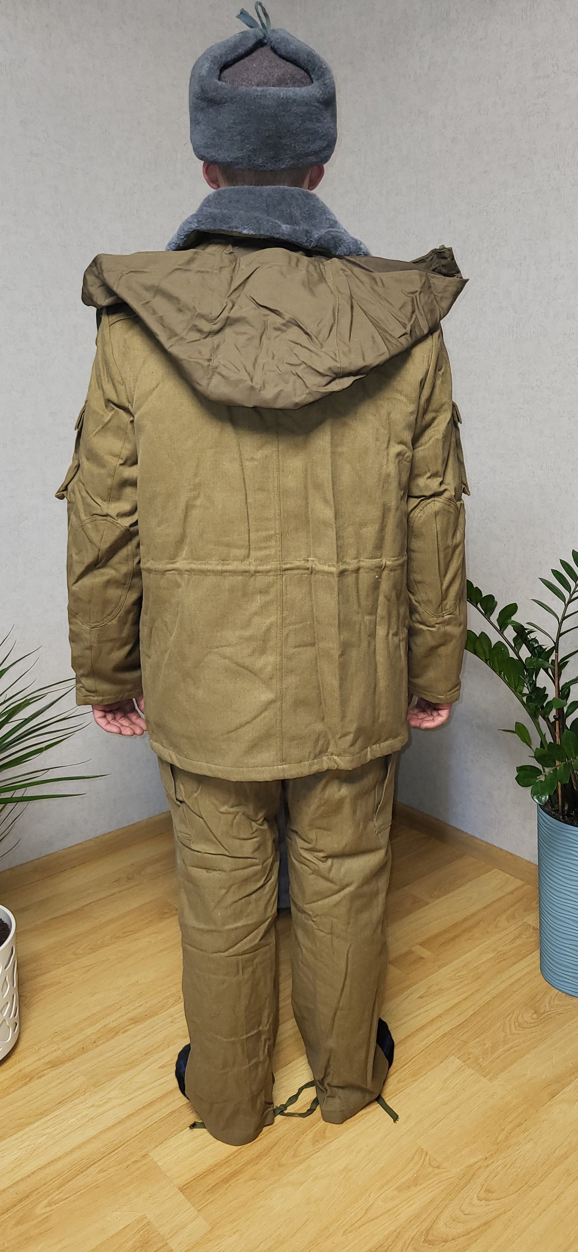 Vintage Soviet Afghanka Winter Uniform Set USSR Sand Color Jacket Pants Ushanka
